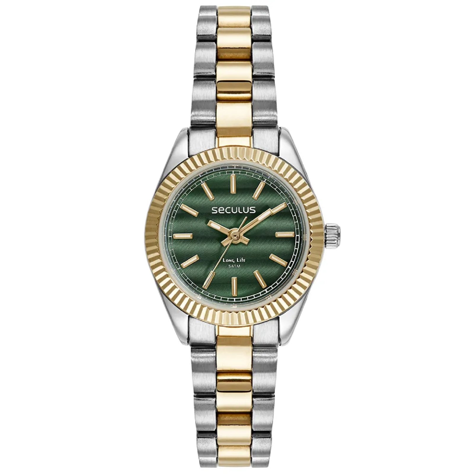 Relógio Seculus 77245LPSVBA5 Feminino Bicolor 24mm Aço Inox