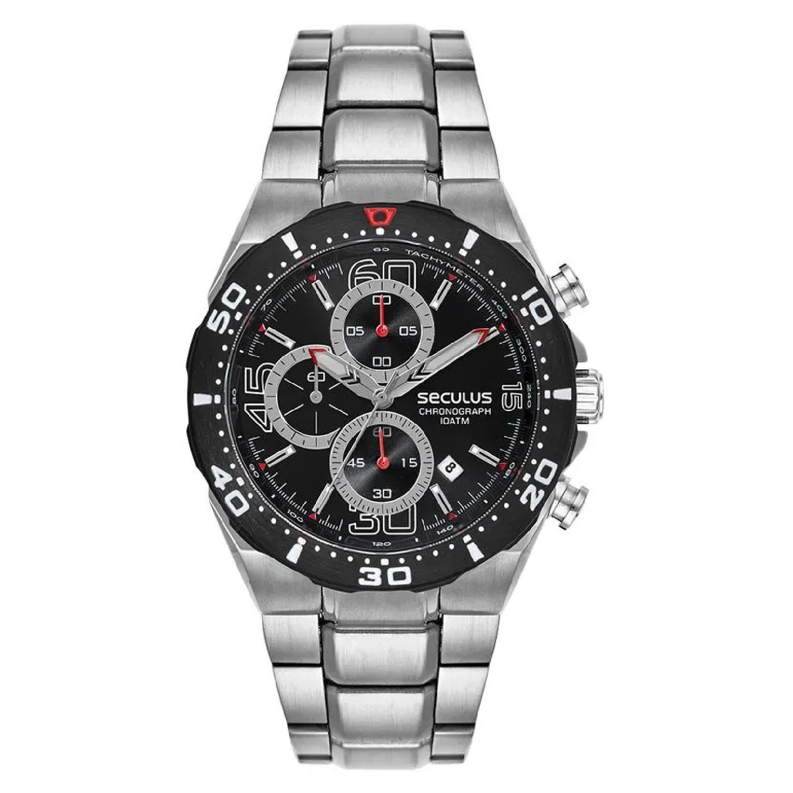 Relógio Seculus Cronógrafo 77351GPSVCA1 44mm Aço Inox