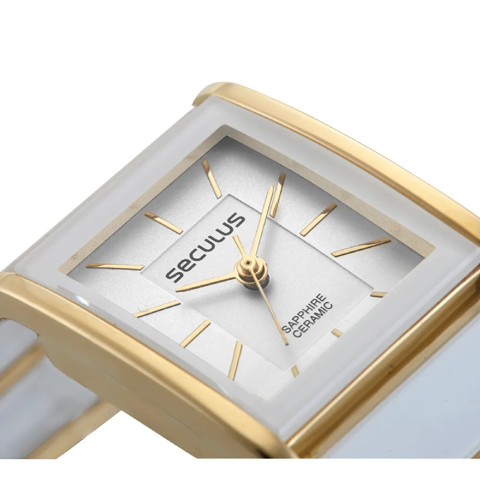 Relógio Seculus 77230LPSVDQ1 Feminino 23mm Cerâmica Branco/Dourado 3