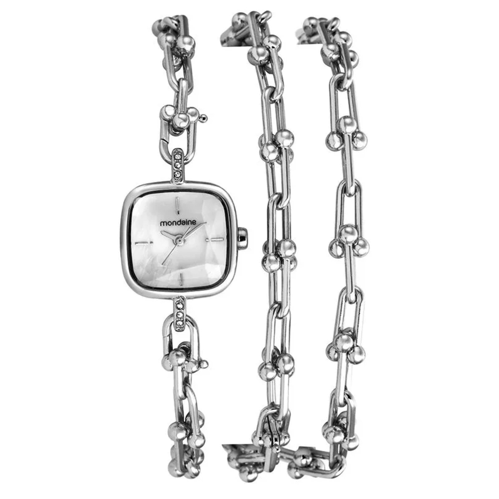 Relógio Mondaine My Way Corrente 32853L0MVNM2 20mm Aço Inox Prata