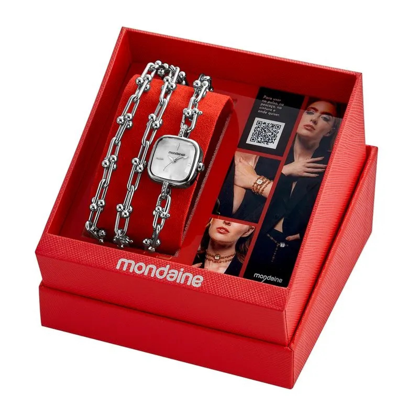 Relógio Mondaine My Way Corrente 32853L0MVNM2 20mm Aço Inox Prata Prata 6
