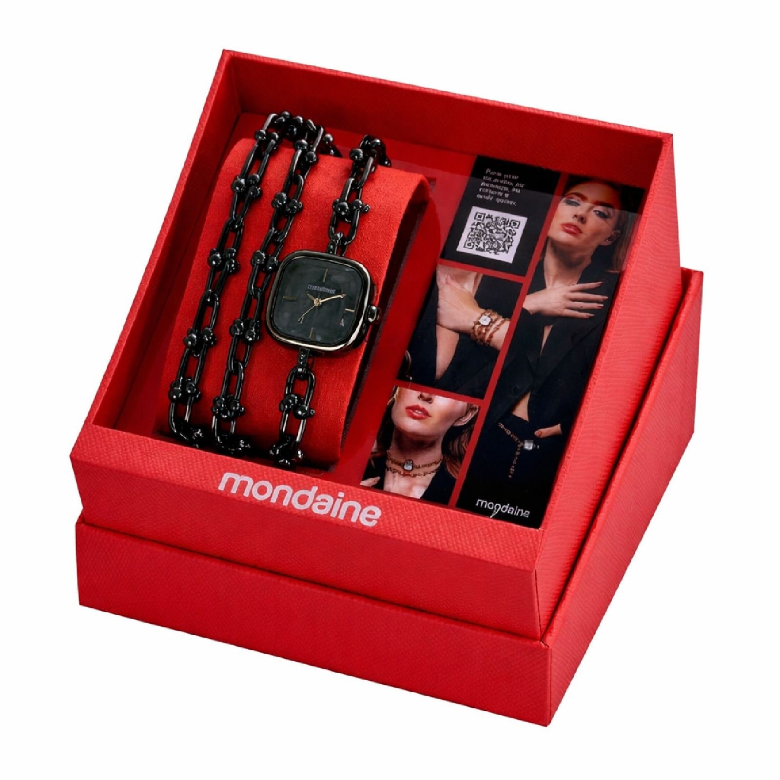 Relógio Mondaine My Way Corrente 32853LPMVPM3 20mm Aço Inox Preto Preto 5
