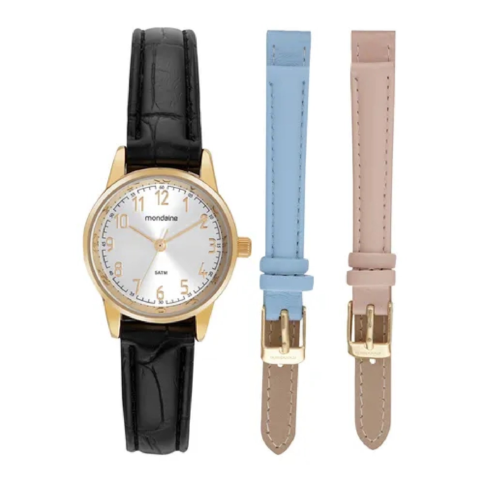 Relógio Mondaine 32714LPMKDH1 Troca Pulseira Dourado 25mm Aço Inox