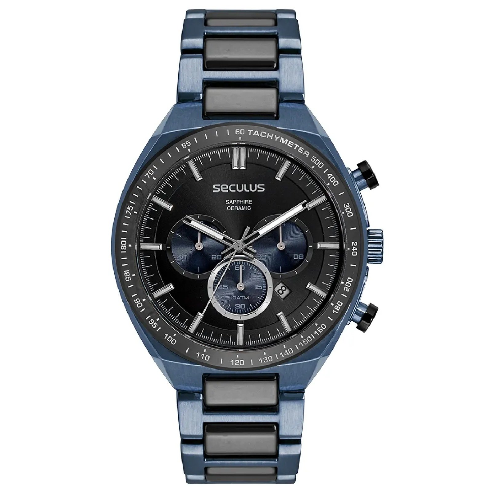 Relógio Seculus 77280GPSVEQ1 Masculino 47mm Aço Inox Azul 4