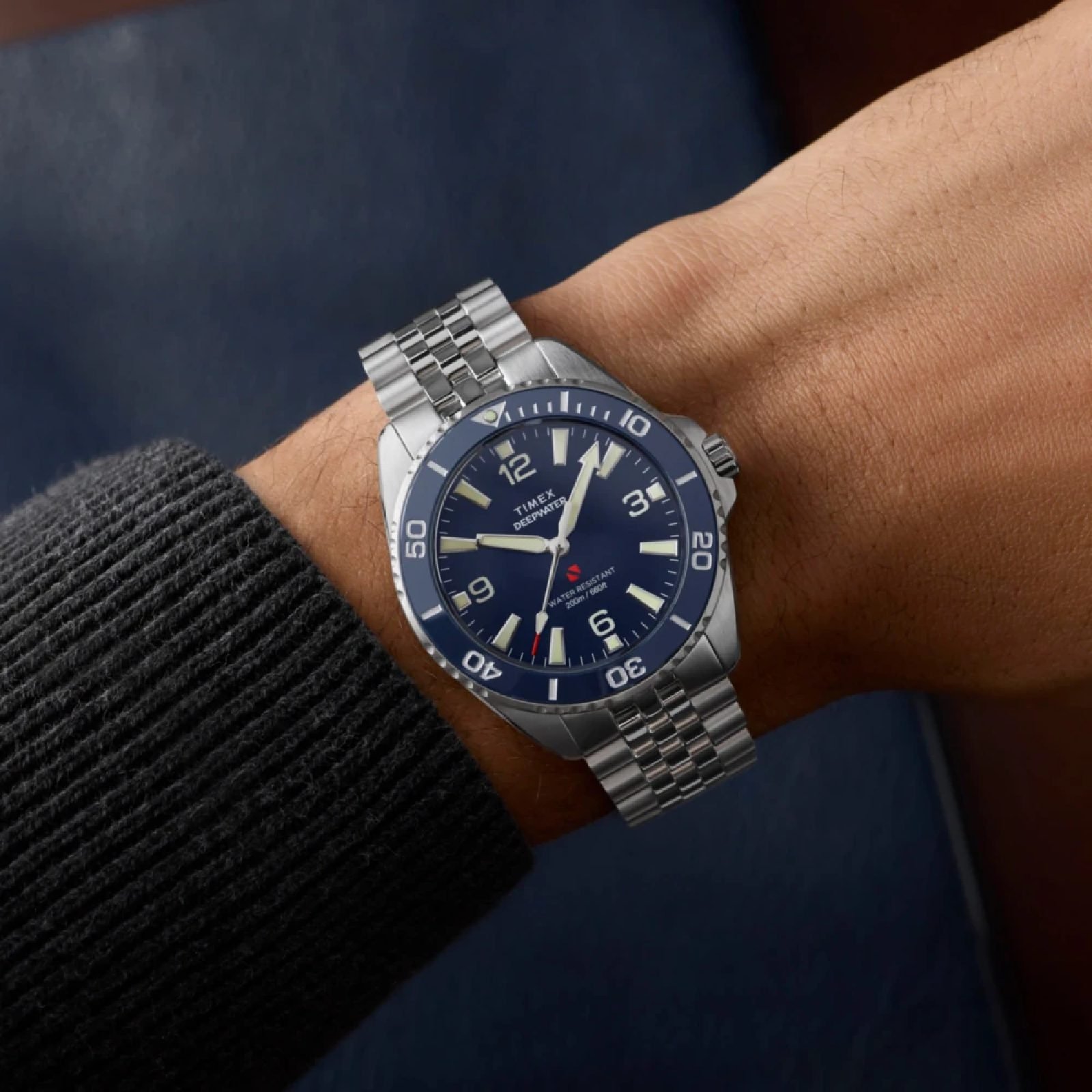 Relógio Timex Deepwater TW2Y64600 Masculino 40,5 mm Aço Inox Prata 4