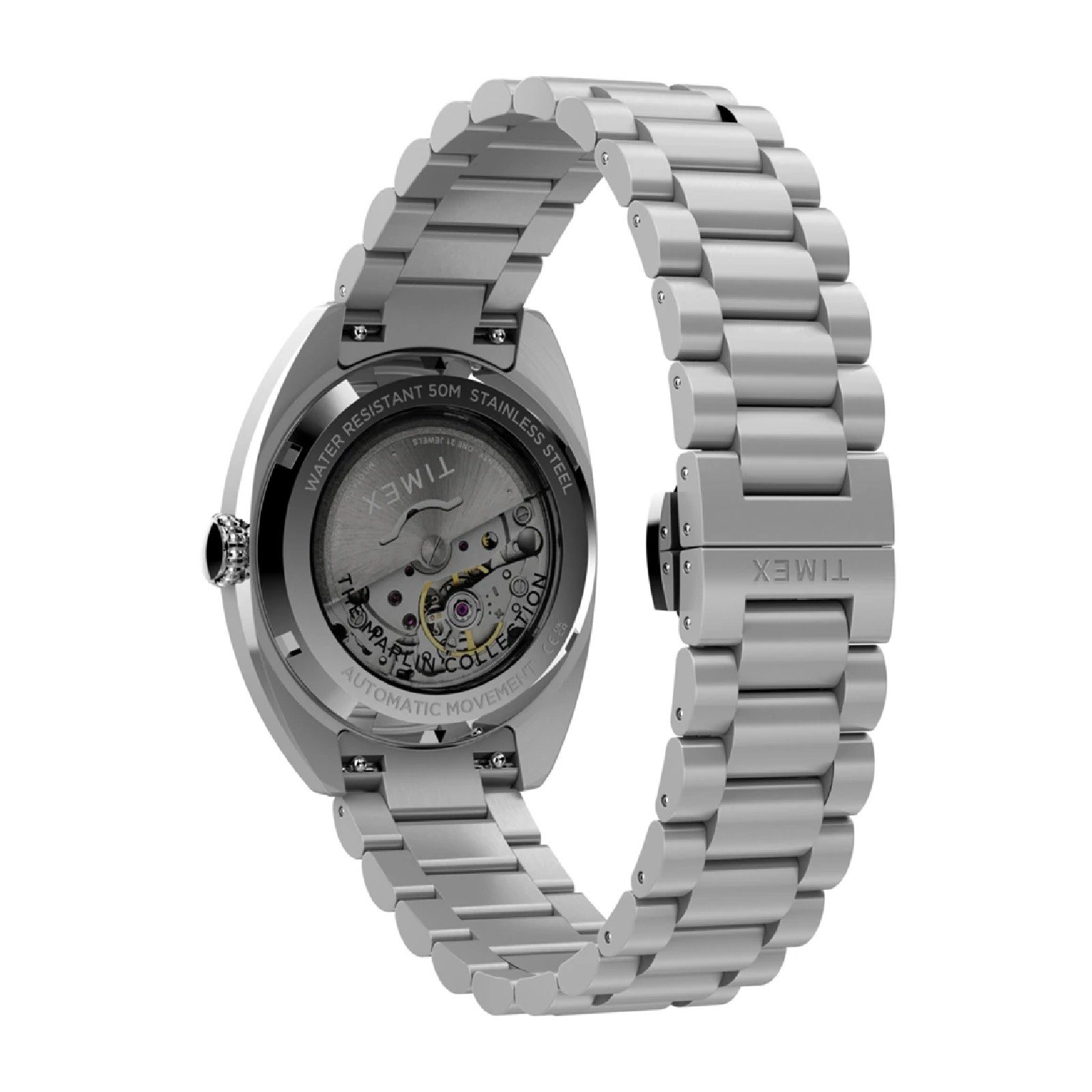 Relógio Timex Marlin Draper Automatic TW2Y65000 Masculino 37mm Aço Inox Prata 8