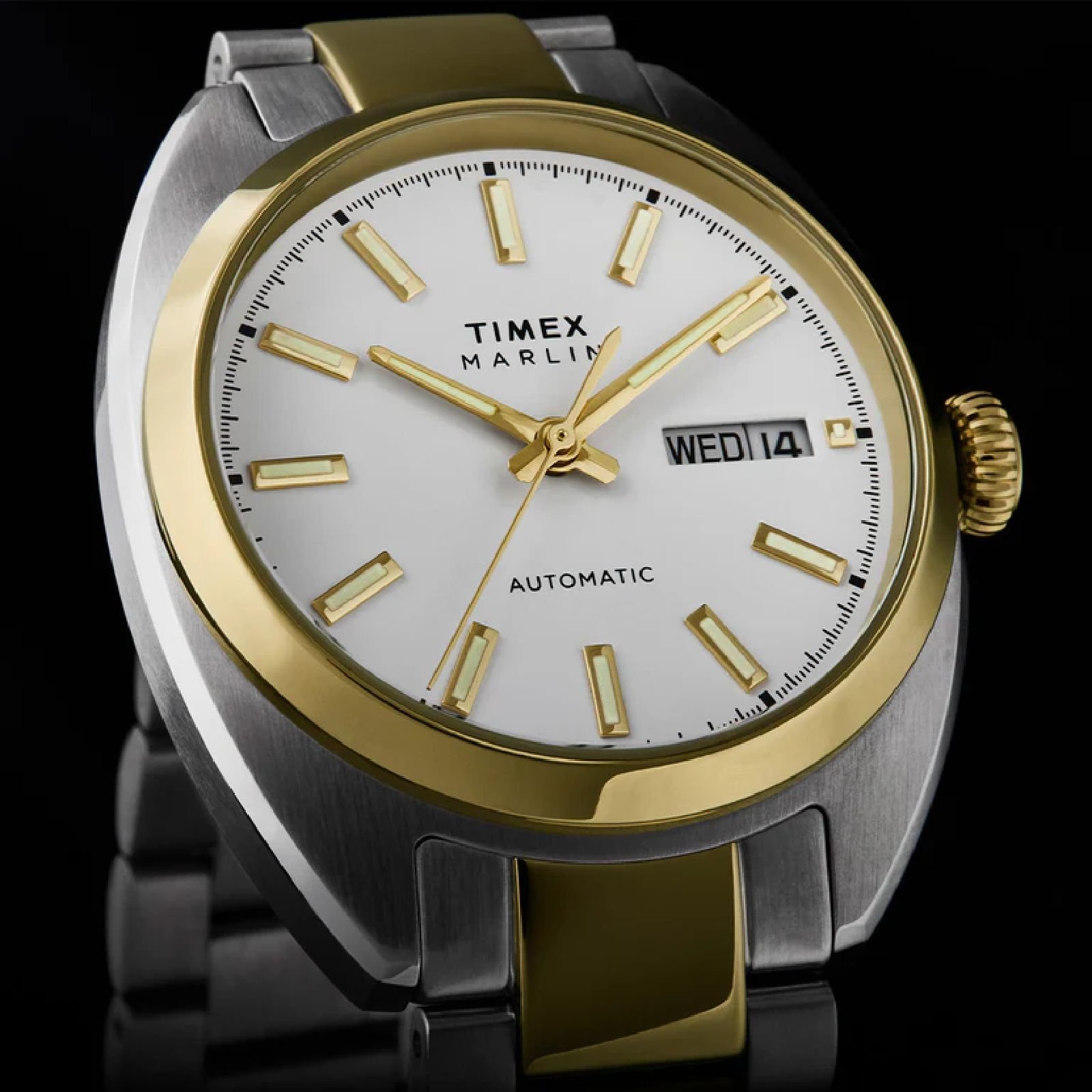 Relógio Timex Marlin Draper Automatic TW2Y65100 Masculino 37mm Aço Inox Prata/Dourado 3