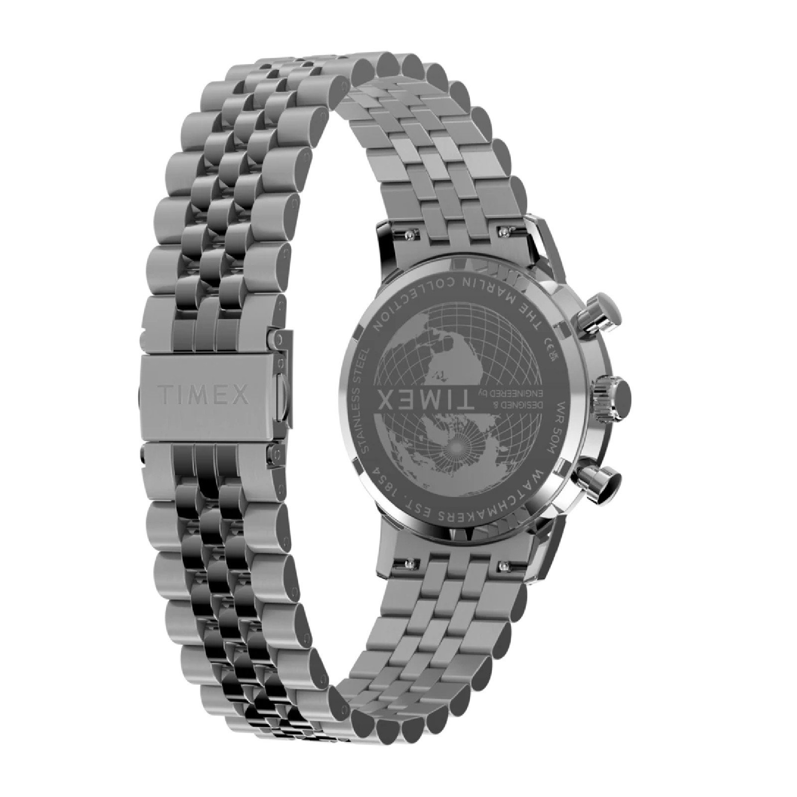 Relógio Timex Marlin® Cronógrafo Tachymeter TW2Y66500 40mm Aço Inox Prata 5
