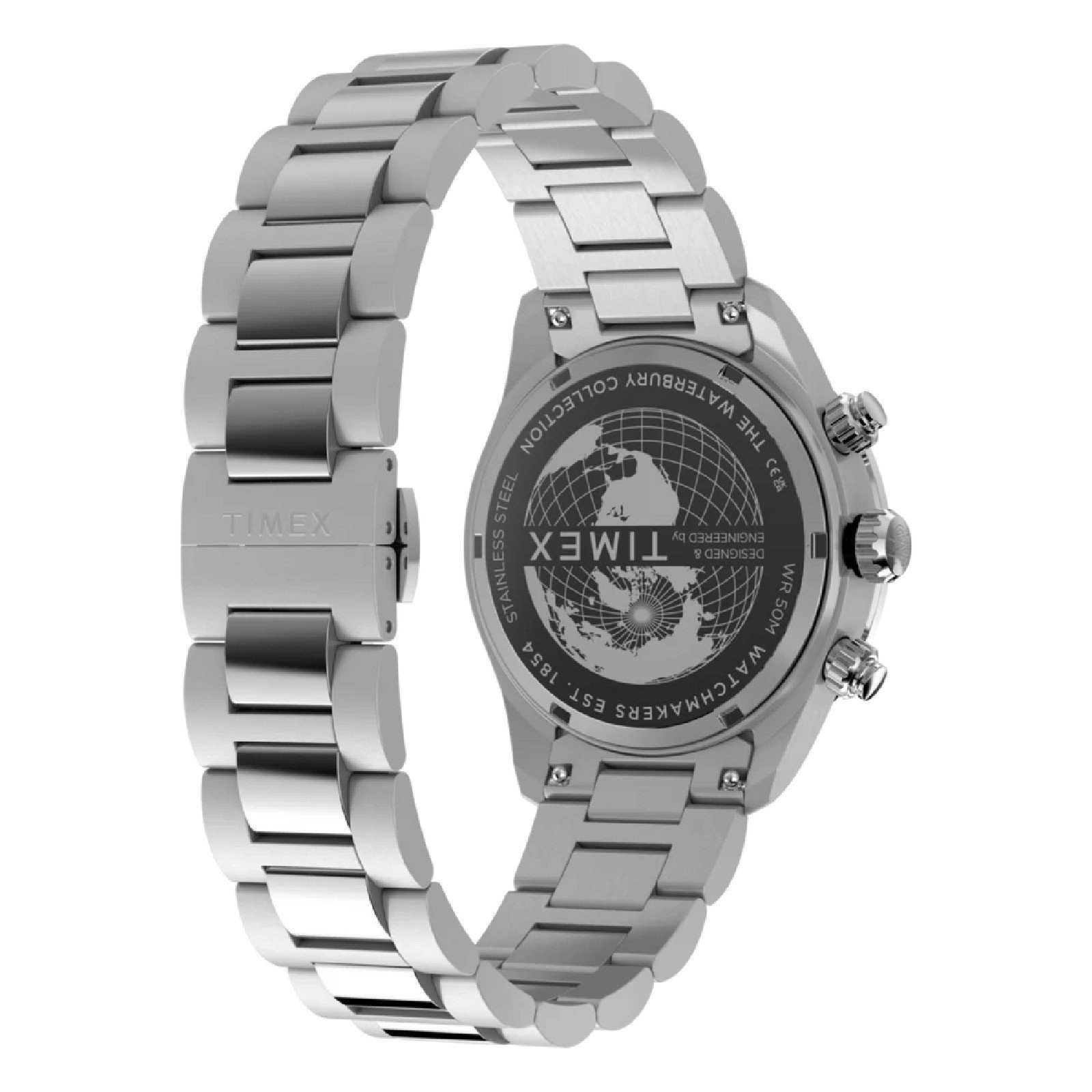 Relógio Timex Waterbury Heritage Cronógrafo TW2Y70500 39mm Aço Inox Prata 5