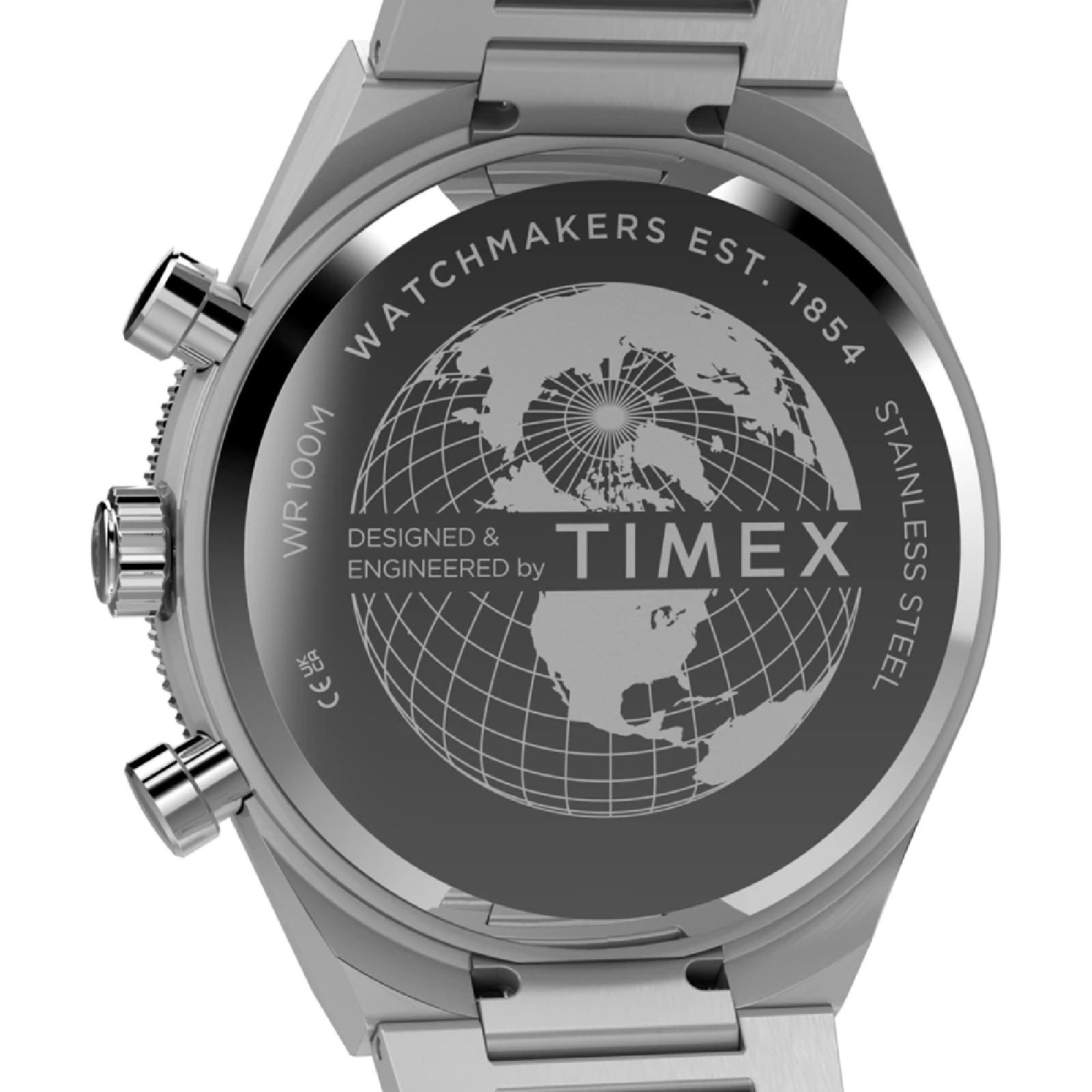 Relógio Timex Q Continental Chronograph TW2Y55800 Masculino 40mm Aço Inox Prata 5