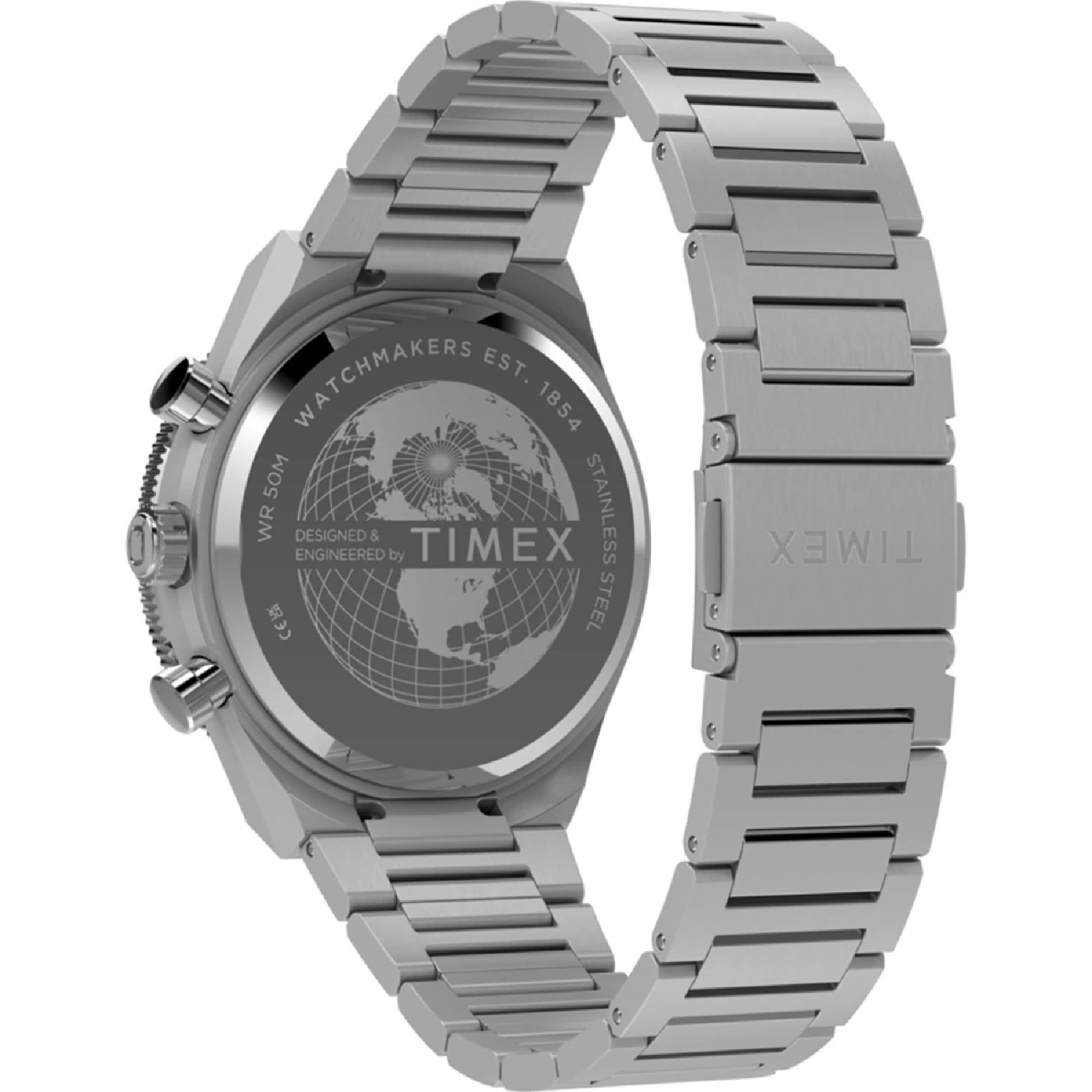 Relógio Timex Q Continental Chronograph TW2Y55800 Masculino 40mm Aço Inox Prata 6