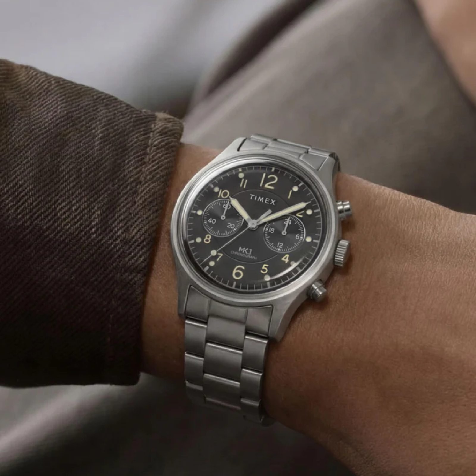 Relógio Timex MK1 Chronograph TW2Y71000 40mm Aço Inox Prata 7