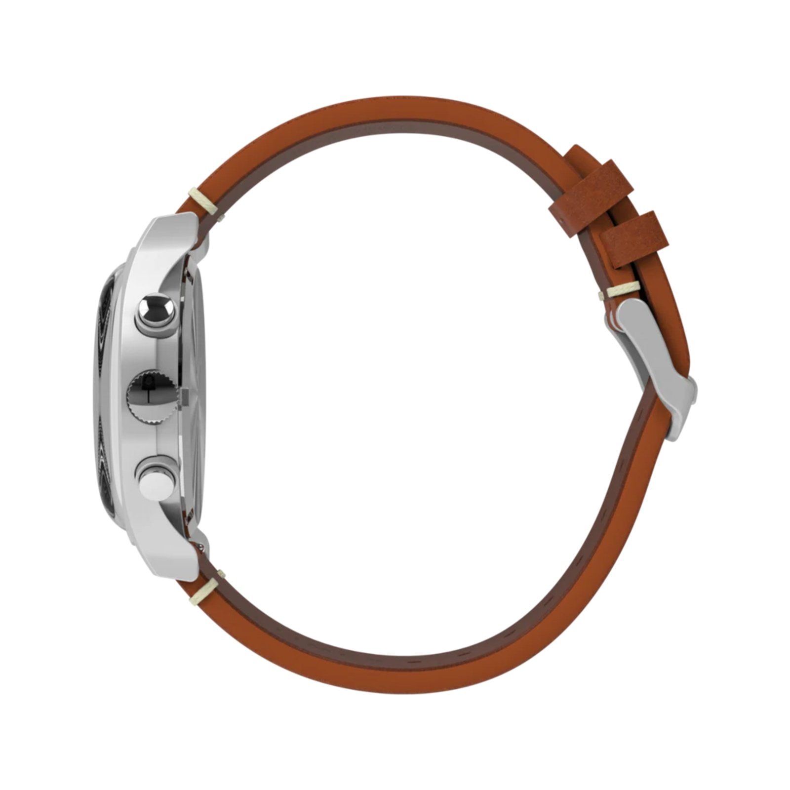 Relógio Timex MK1 Chronograph TW2Y71100 40mm Couro Prata 4