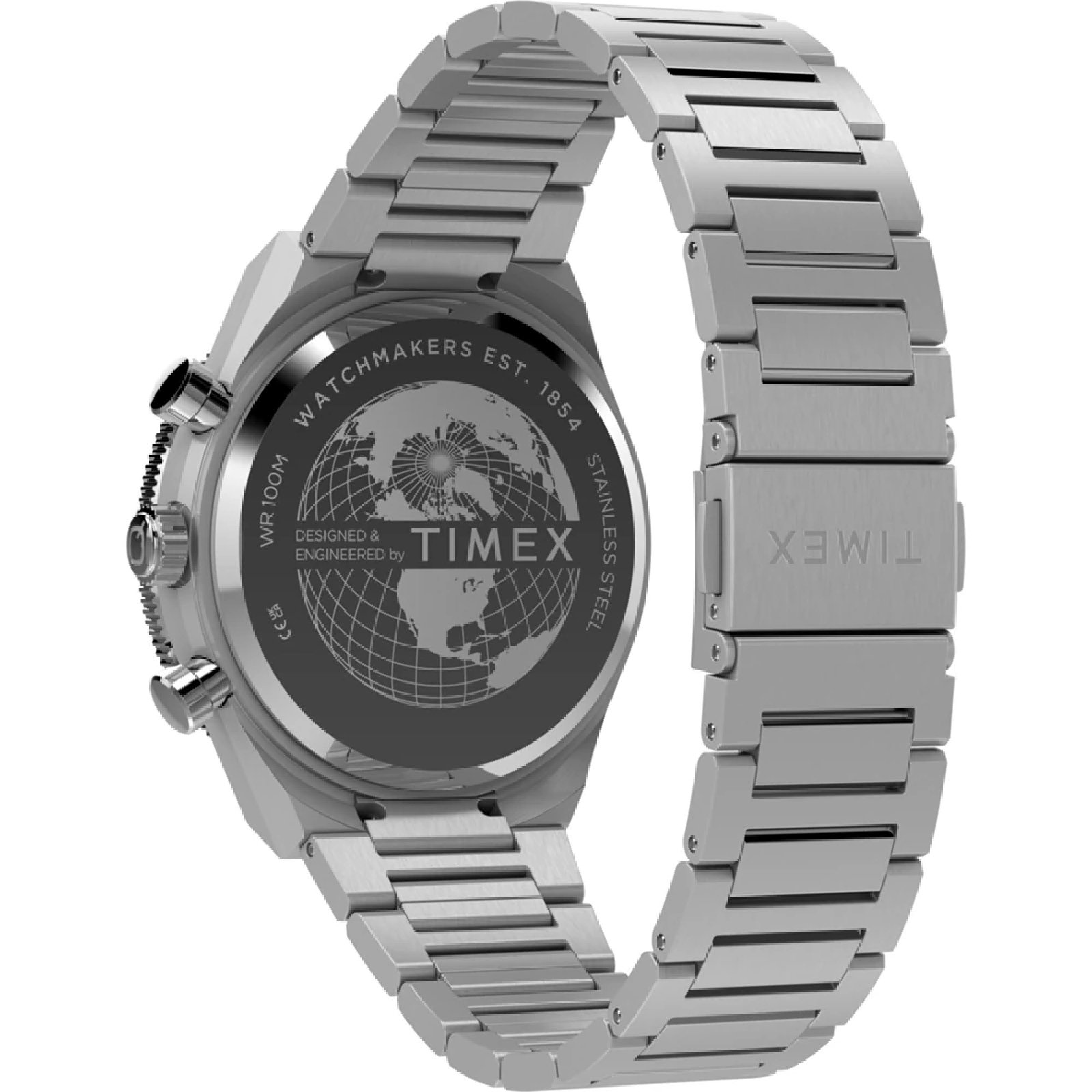 Relógio Timex Q Continental Chronograph TW2Y55900 Masculino 40mm Aço Inox Prata 3