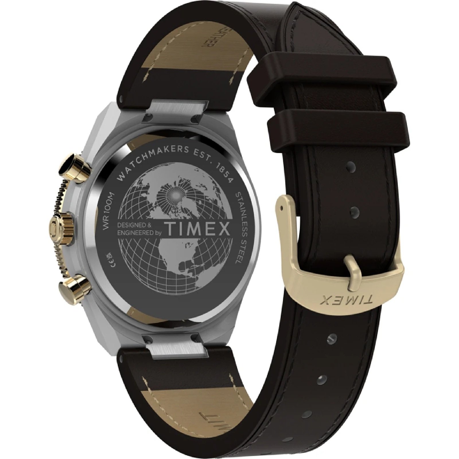 Relógio Timex Q Continental TW2Y56000 Masculino 40mm Couro Prata 4