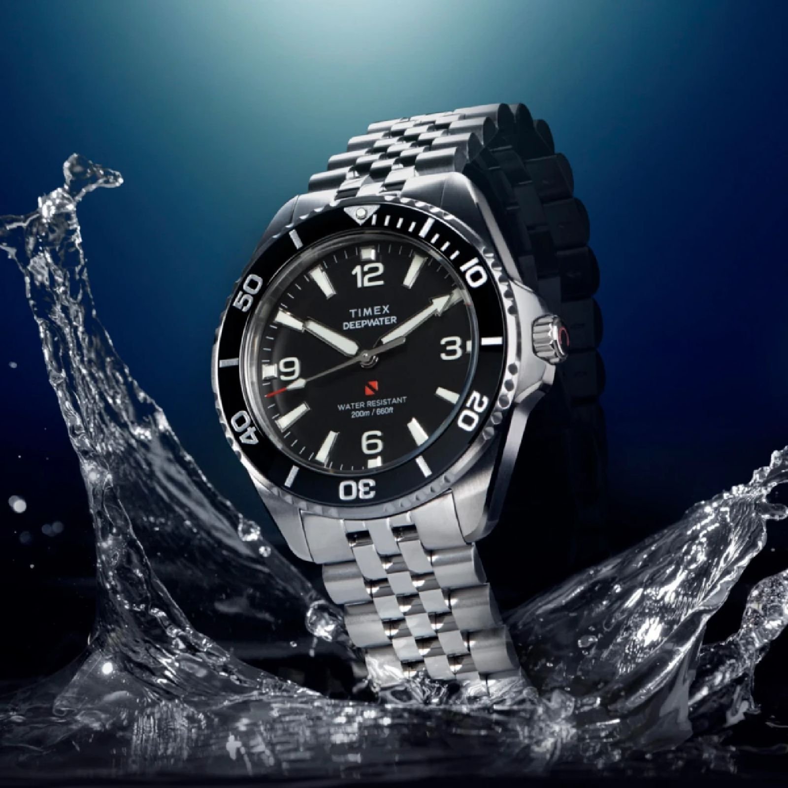 Relógio Timex Deepwater TW2Y64500 Masculino 40,5 mm Aço Inox Prata 4
