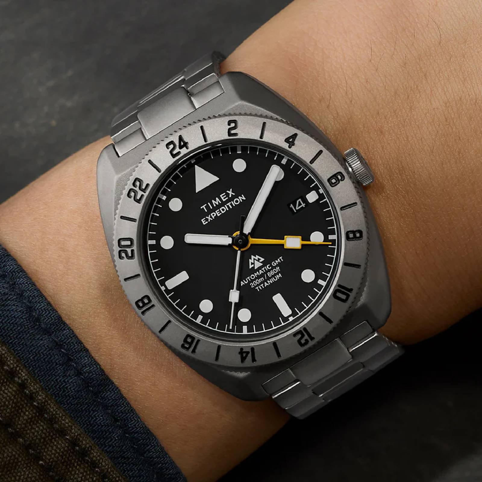 Relógio Timex Expedition Pioneer Titanium Automatic GMT TW2Y63500 Masculino 41mm Cinza 7