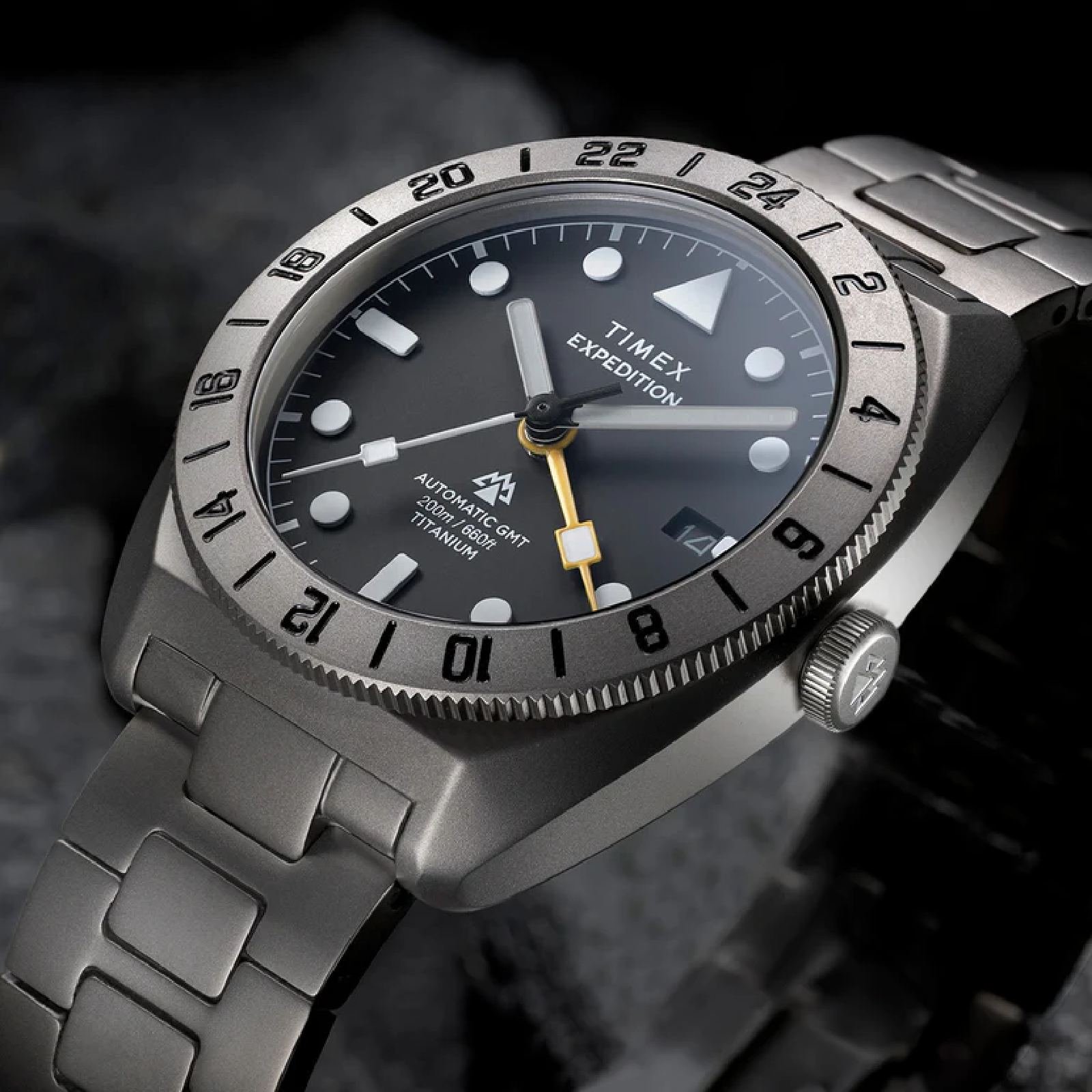 Relógio Timex Expedition Pioneer Titanium Automatic GMT TW2Y63500 Masculino 41mm