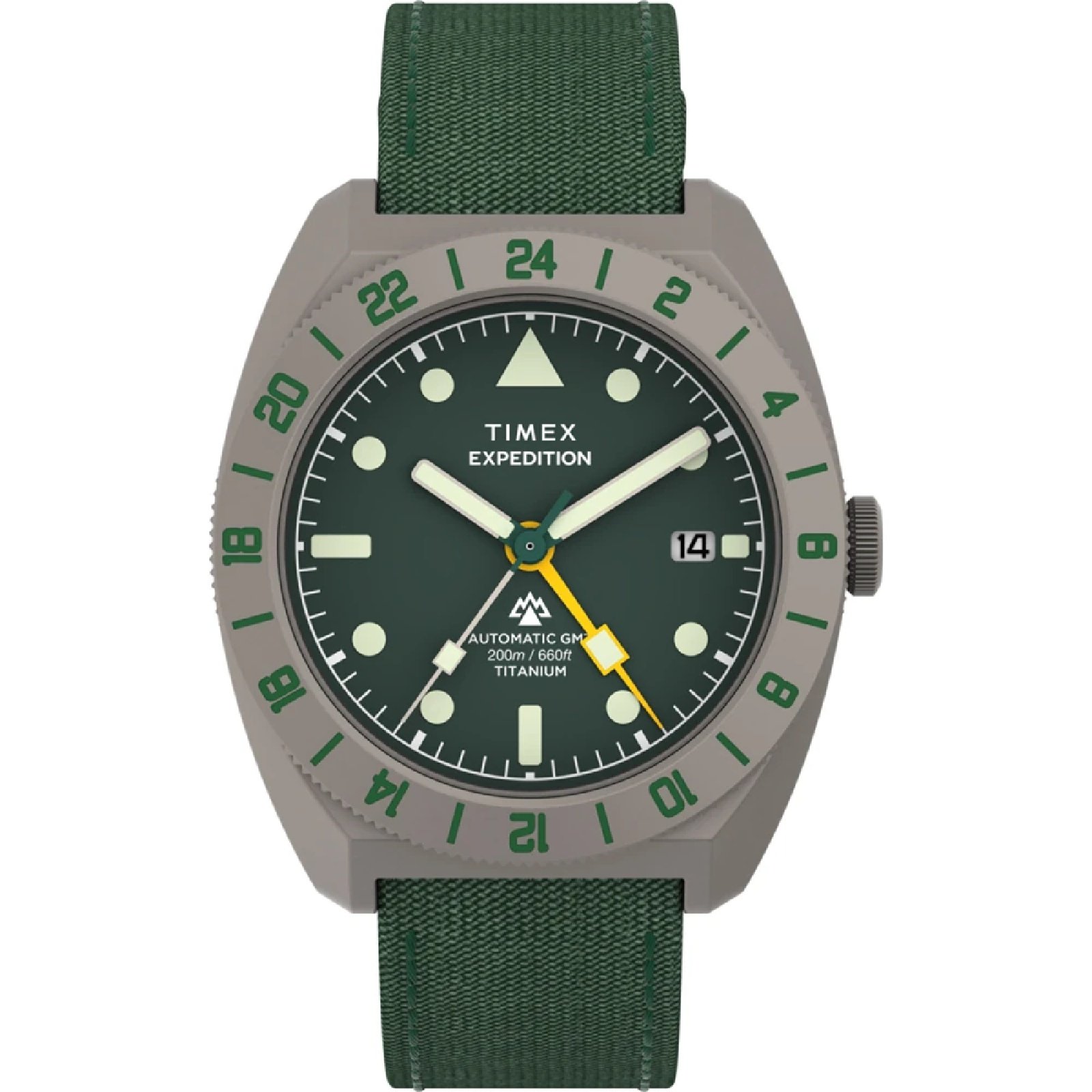 Relógio Timex Expedition Pioneer Titanium Automatic GMT TW2Y63400 Masculino 41mm