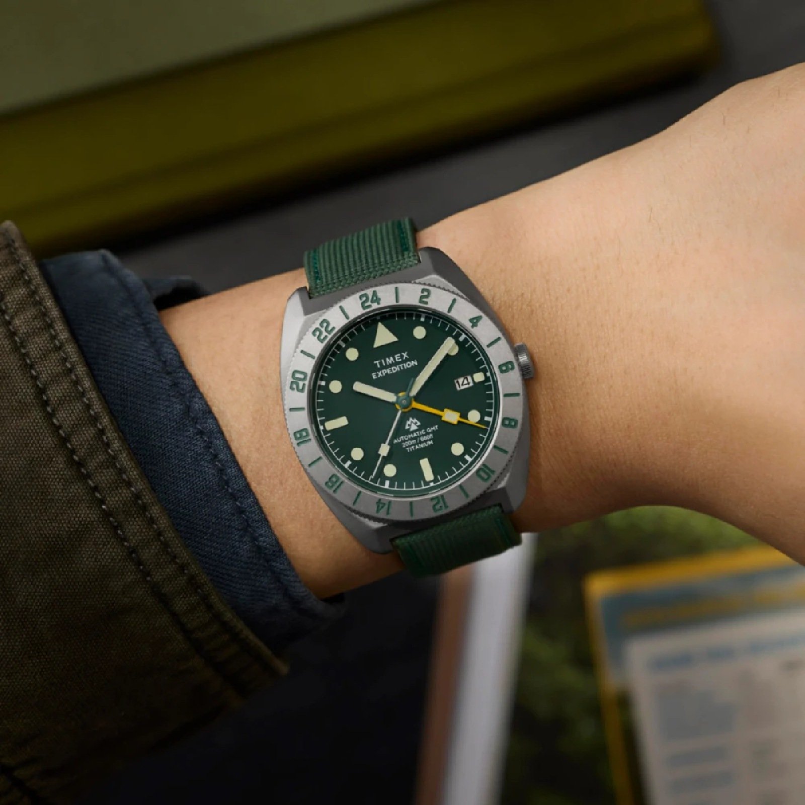 Relógio Timex Expedition Pioneer Titanium Automatic GMT TW2Y63400 Masculino 41mm Cinza 2