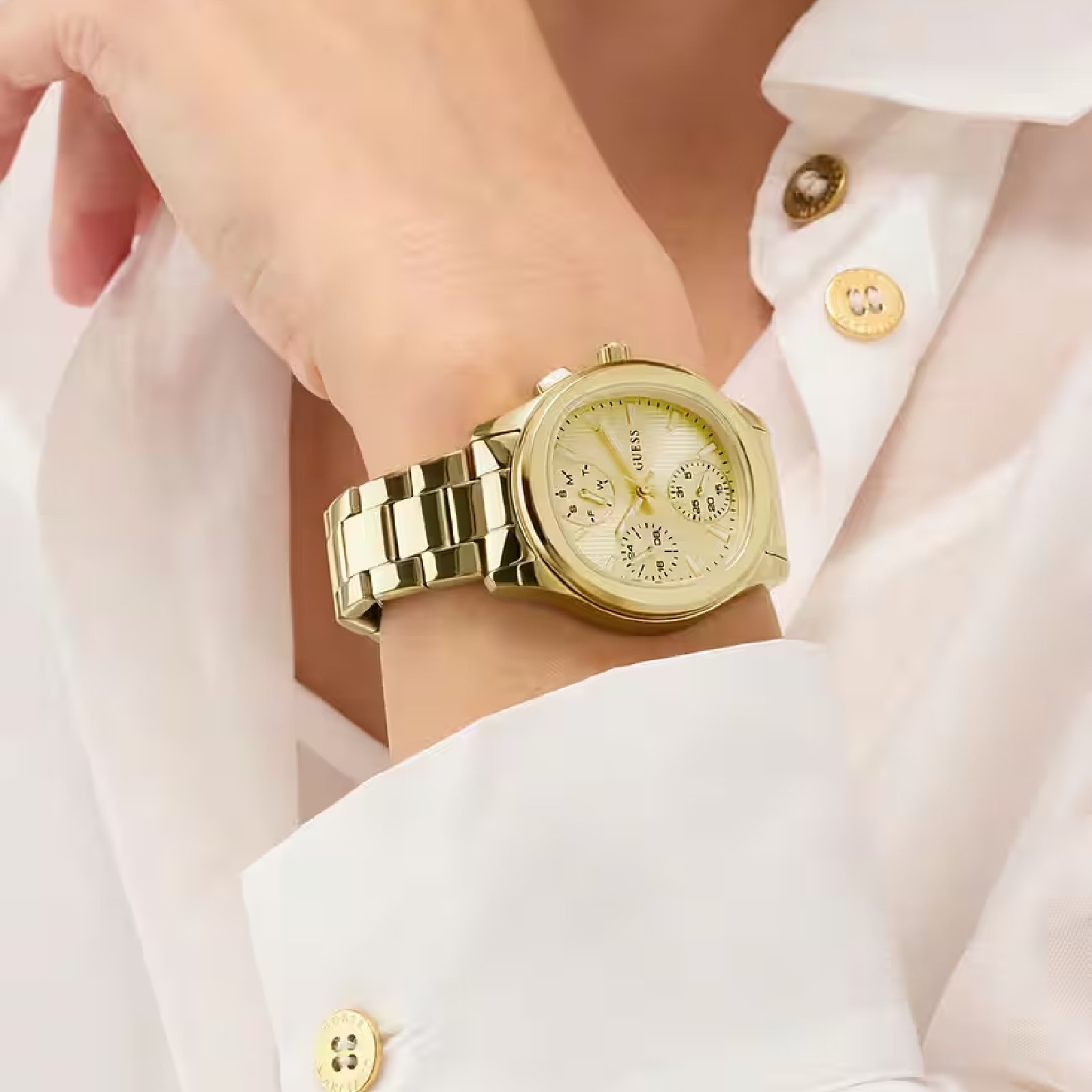 Relógio Guess GW1031L2 Feminino 36mm Aço Inoxidável Dourado 4