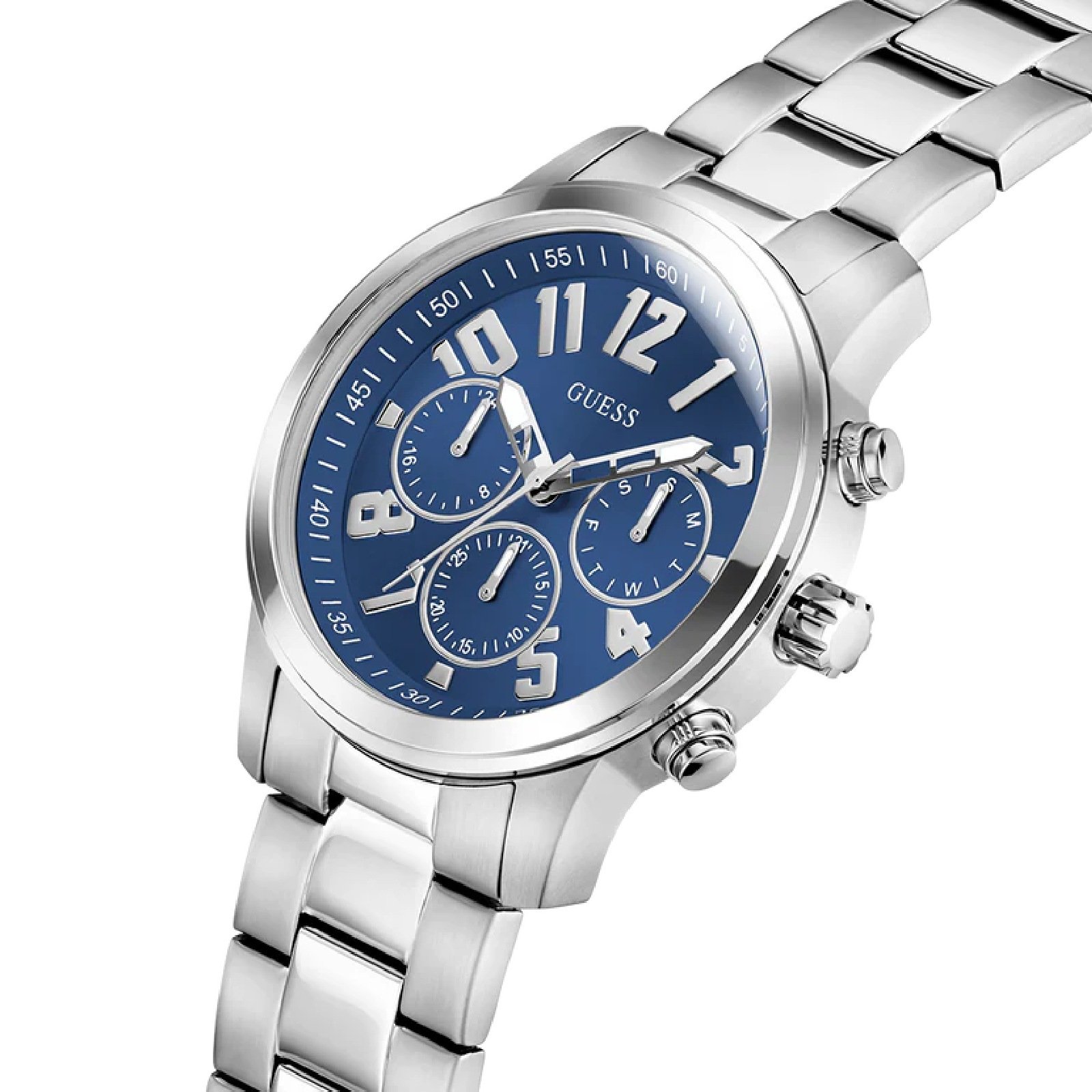 Relógio Guess GW1006G1 Masculino 44mm Aço Inox Prata 3