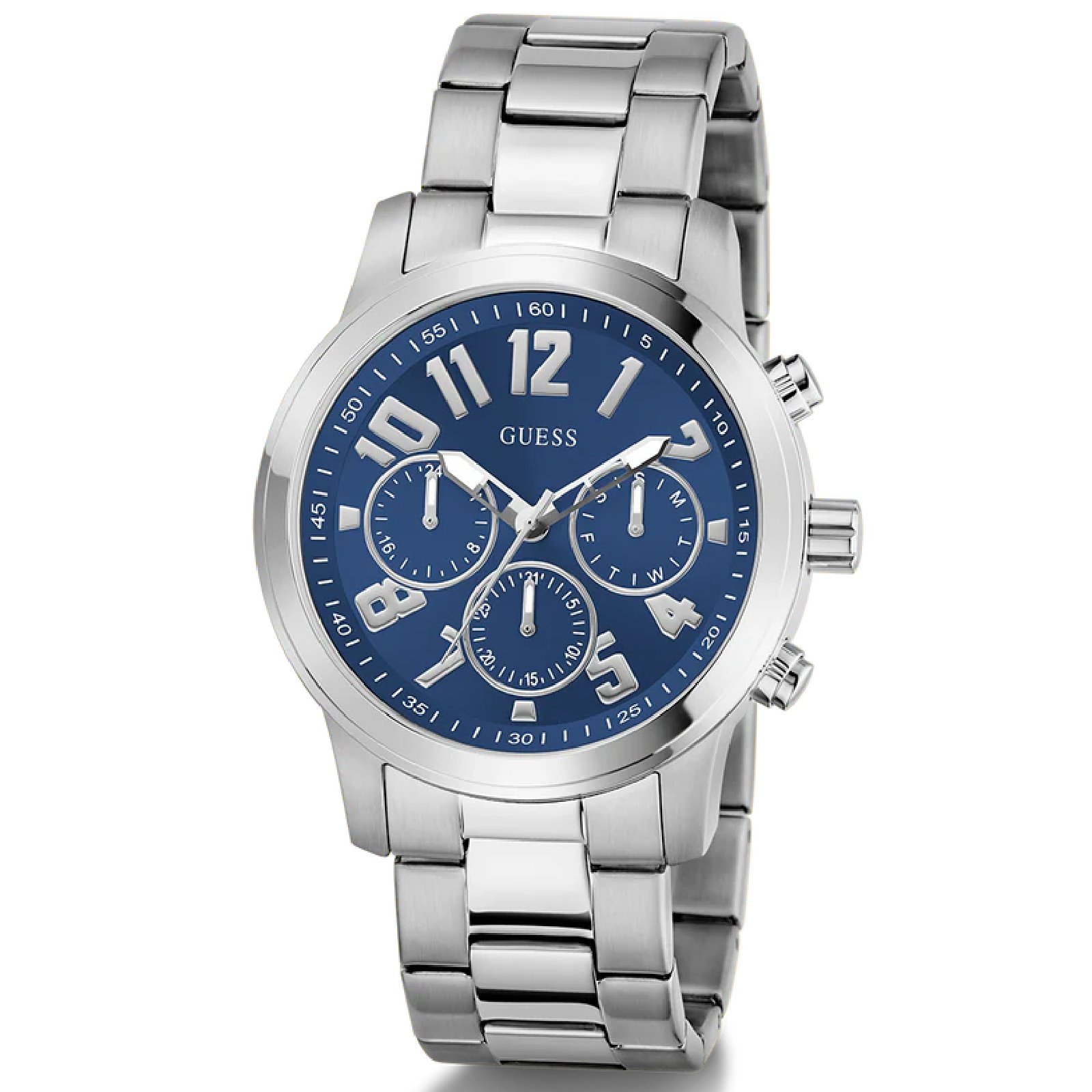 Relógio Guess GW1006G1 Masculino 44mm Aço Inox Prata 5