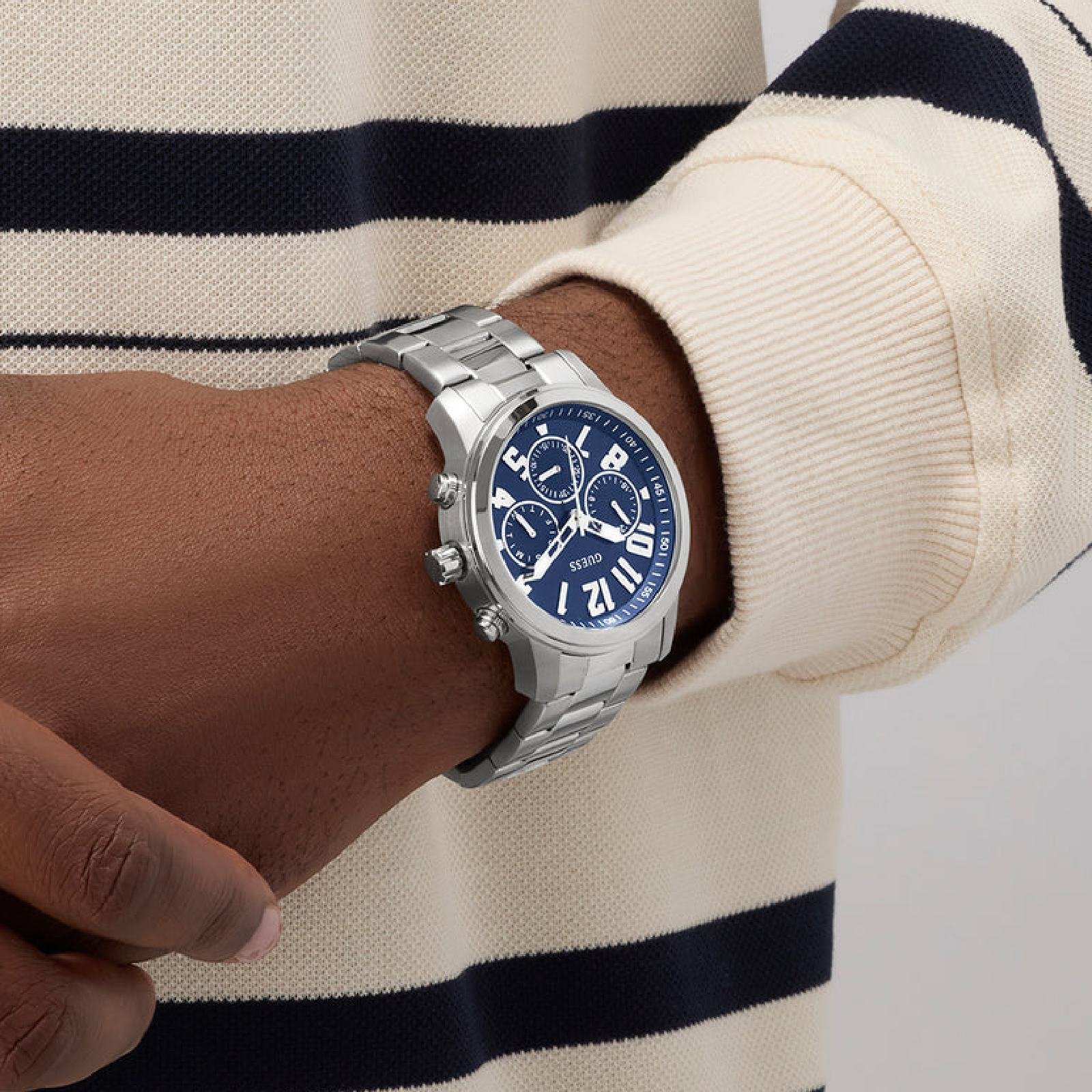 Relógio Guess GW1006G1 Masculino 44mm Aço Inox Prata 6