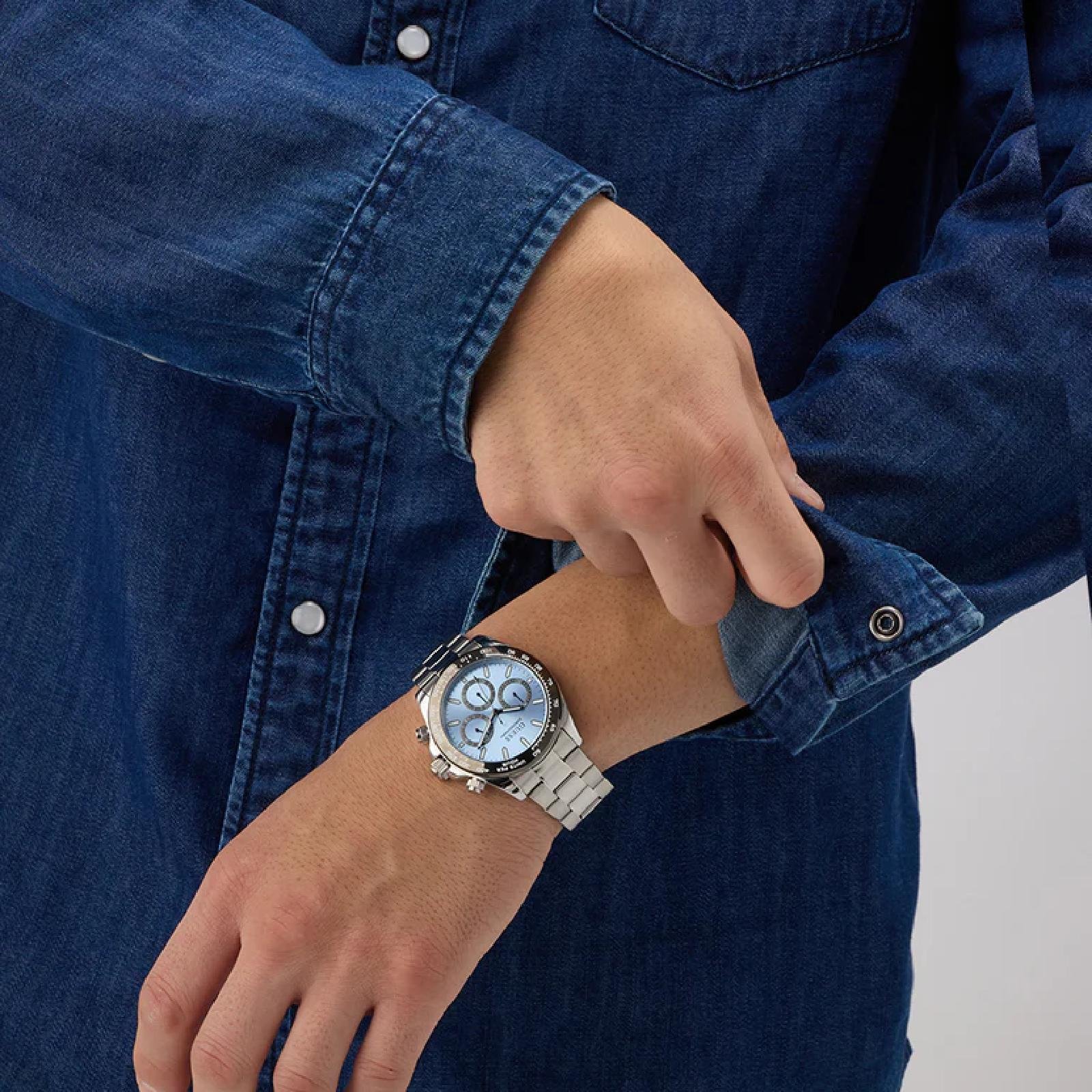 Relógio Guess GW1058G1 Masculino 42mm Aço Inox Prata 4