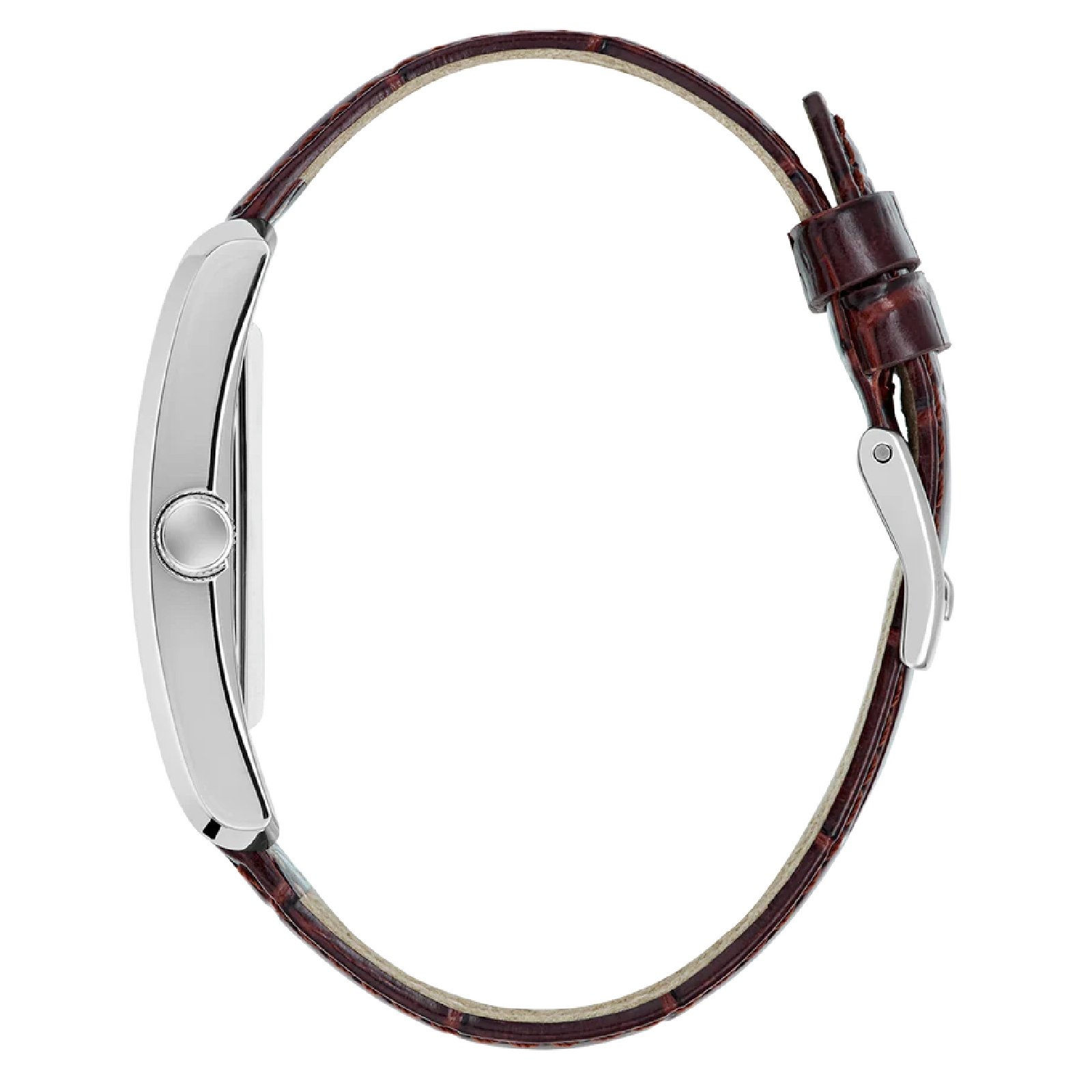 Relógio Guess GW1003G2 Masculino 34mm Couro Prata 6