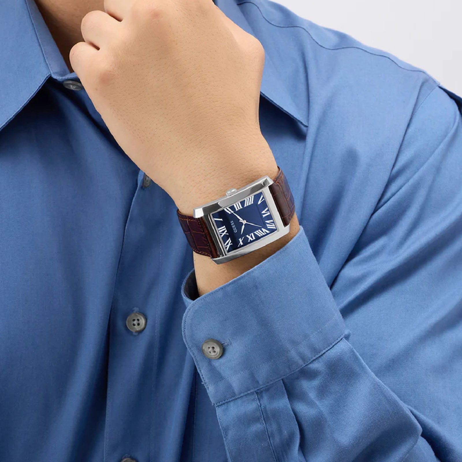 Relógio Guess GW1003G2 Masculino 34mm Couro Prata 7