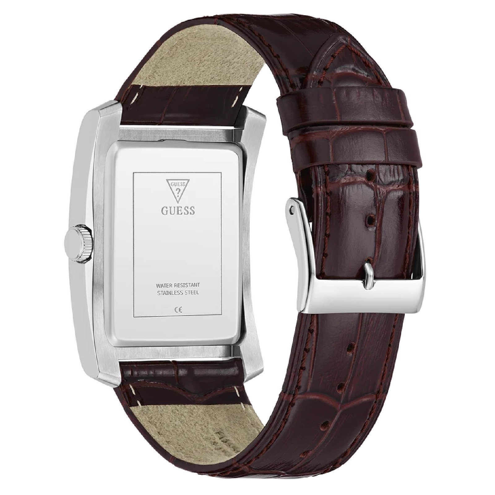 Relógio Guess GW1003G2 Masculino 34mm Couro Prata 8