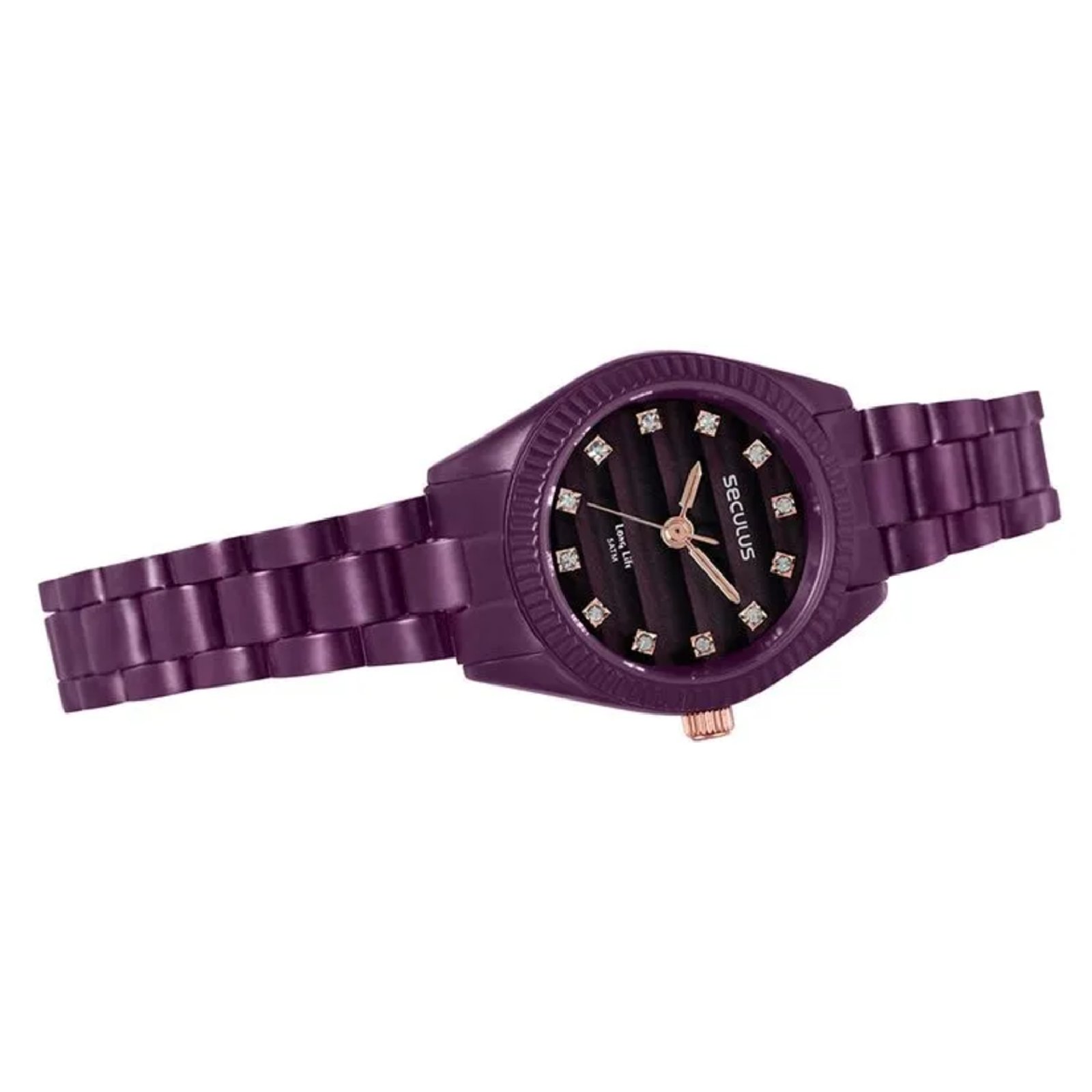 Relógio Seculus 77362LPSVFA2 Feminino 24 mm Aço Inox Roxo 2