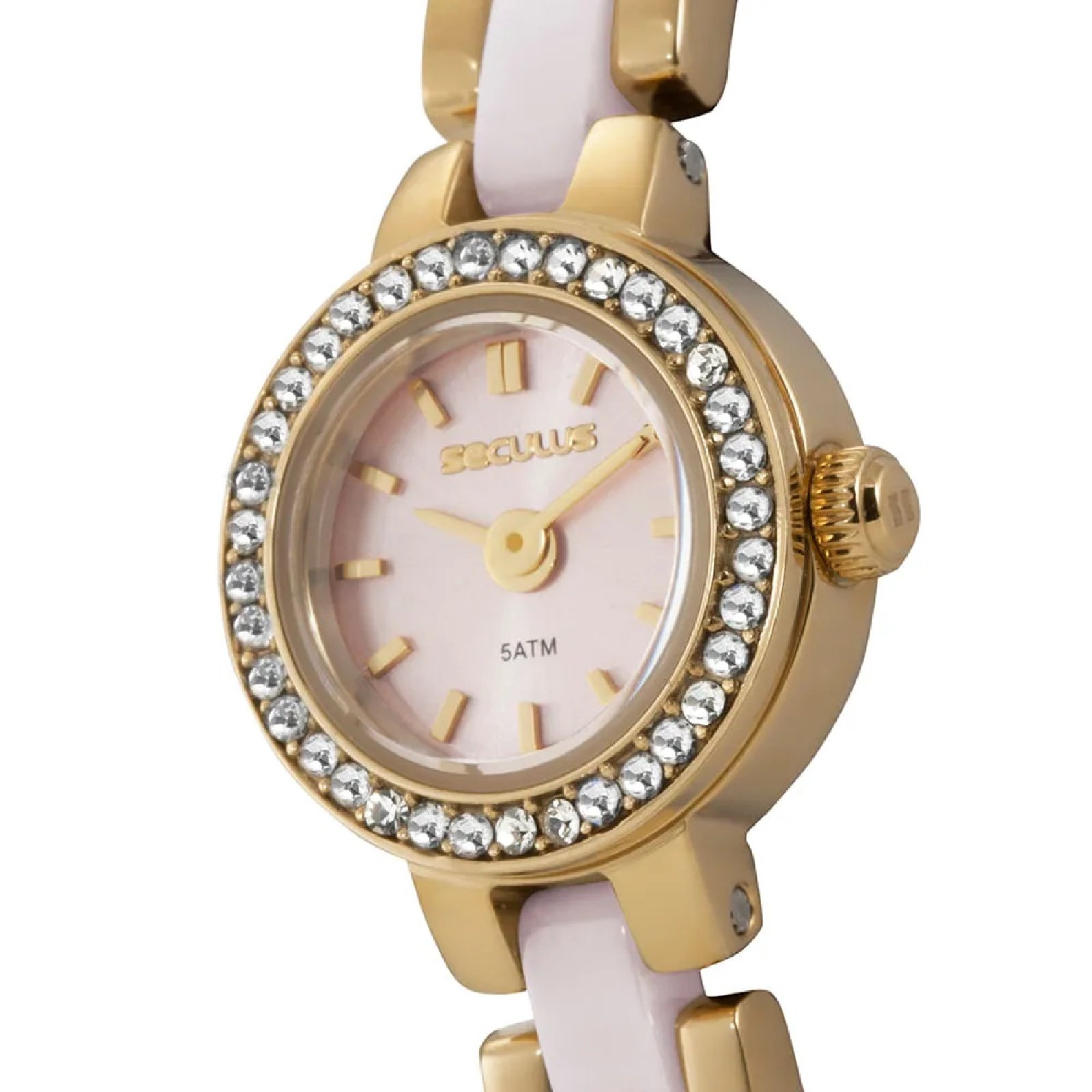 Relógio Seculus 44339LPSVDQ1 Feminino 38mm Cerâmica Dourado 2