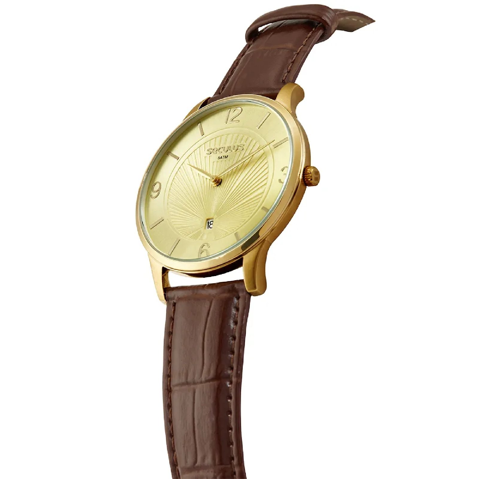 Relógio Seculus 44342GPSVDC2 Masculino 41mm Aço Inox Dourado 2