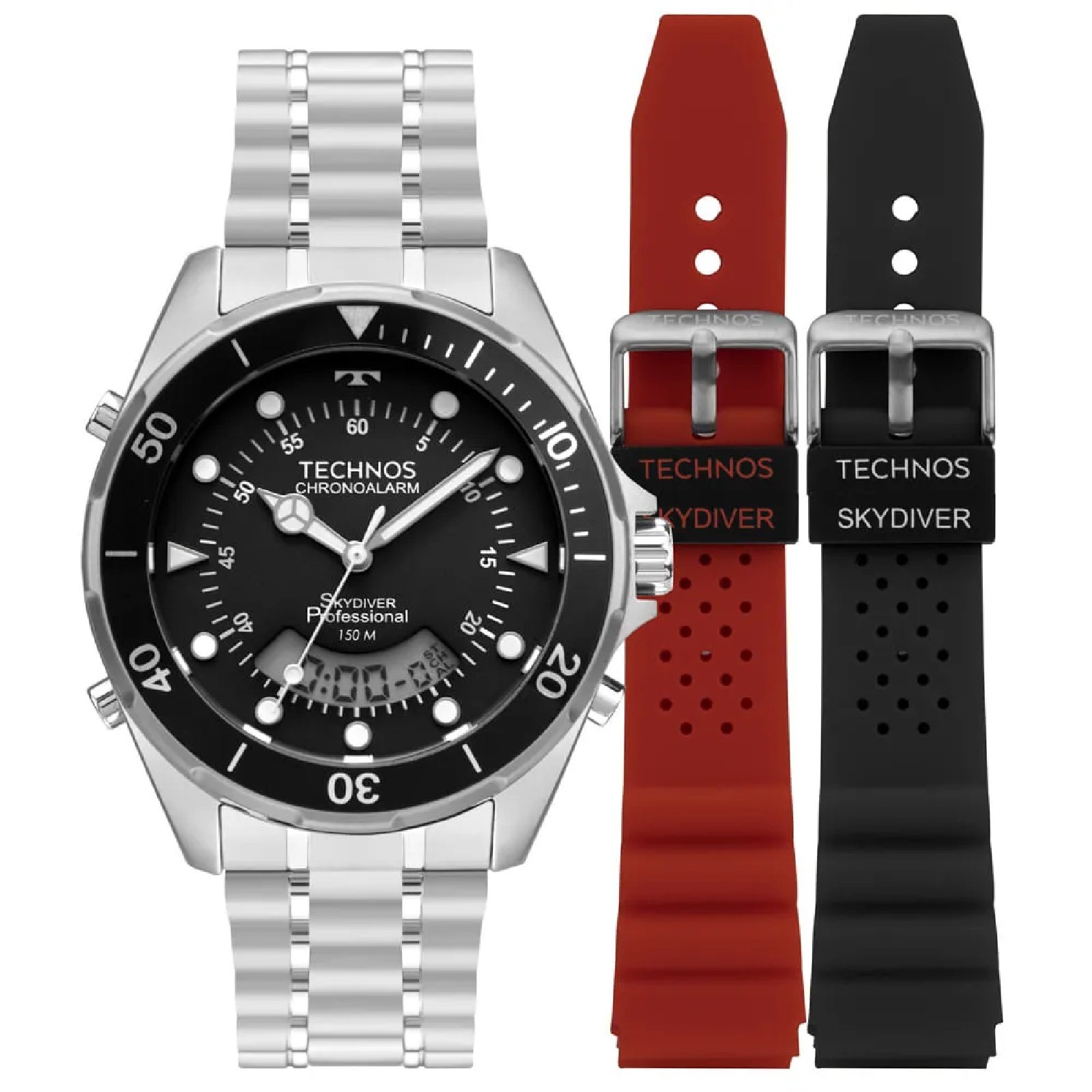 Relógio Technos Skydiver WT2060AC/T1P Masculino 44mm Aço Inox