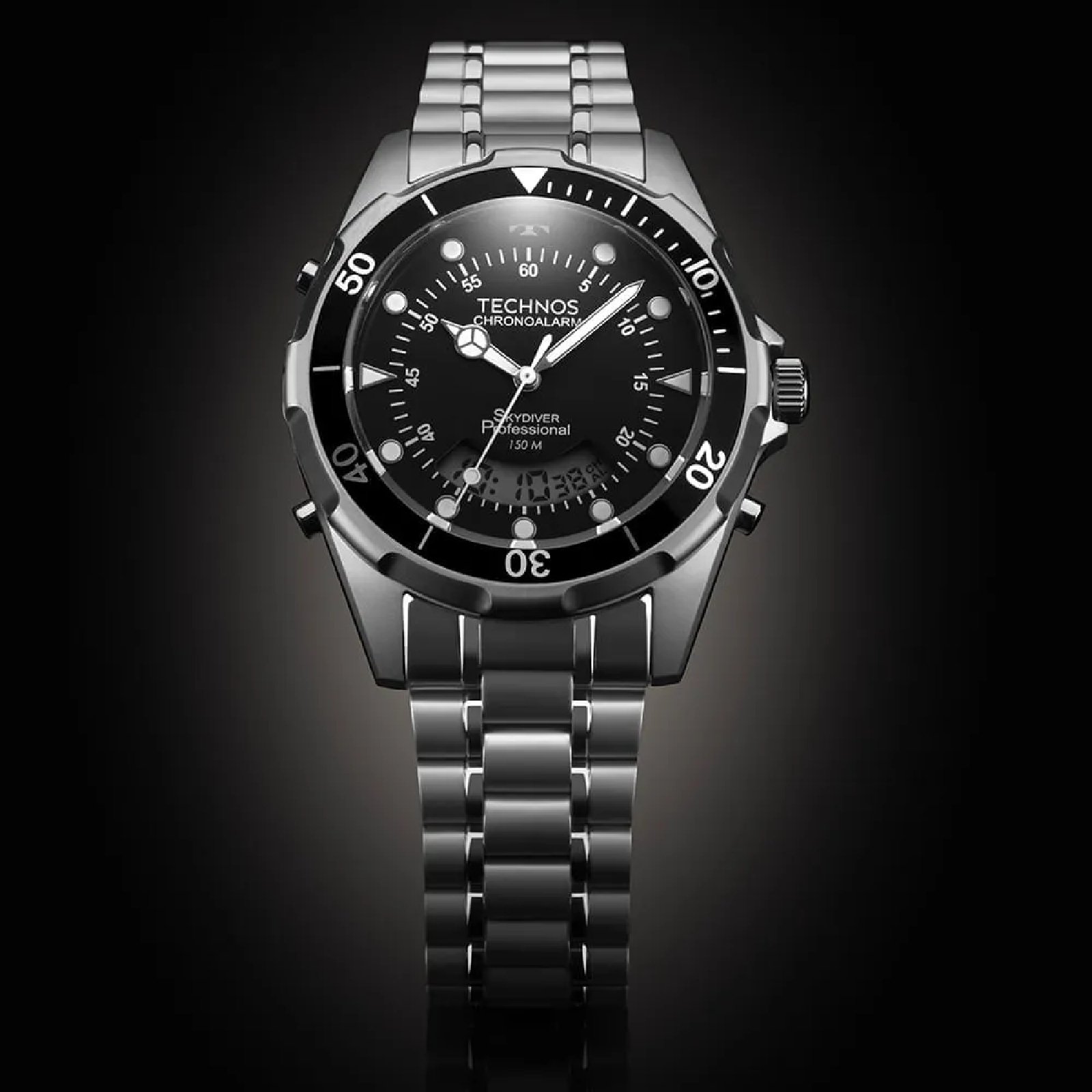 Relógio Technos Skydiver WT2060AB/1P Masculino 40mm Aço Inox Prata 3