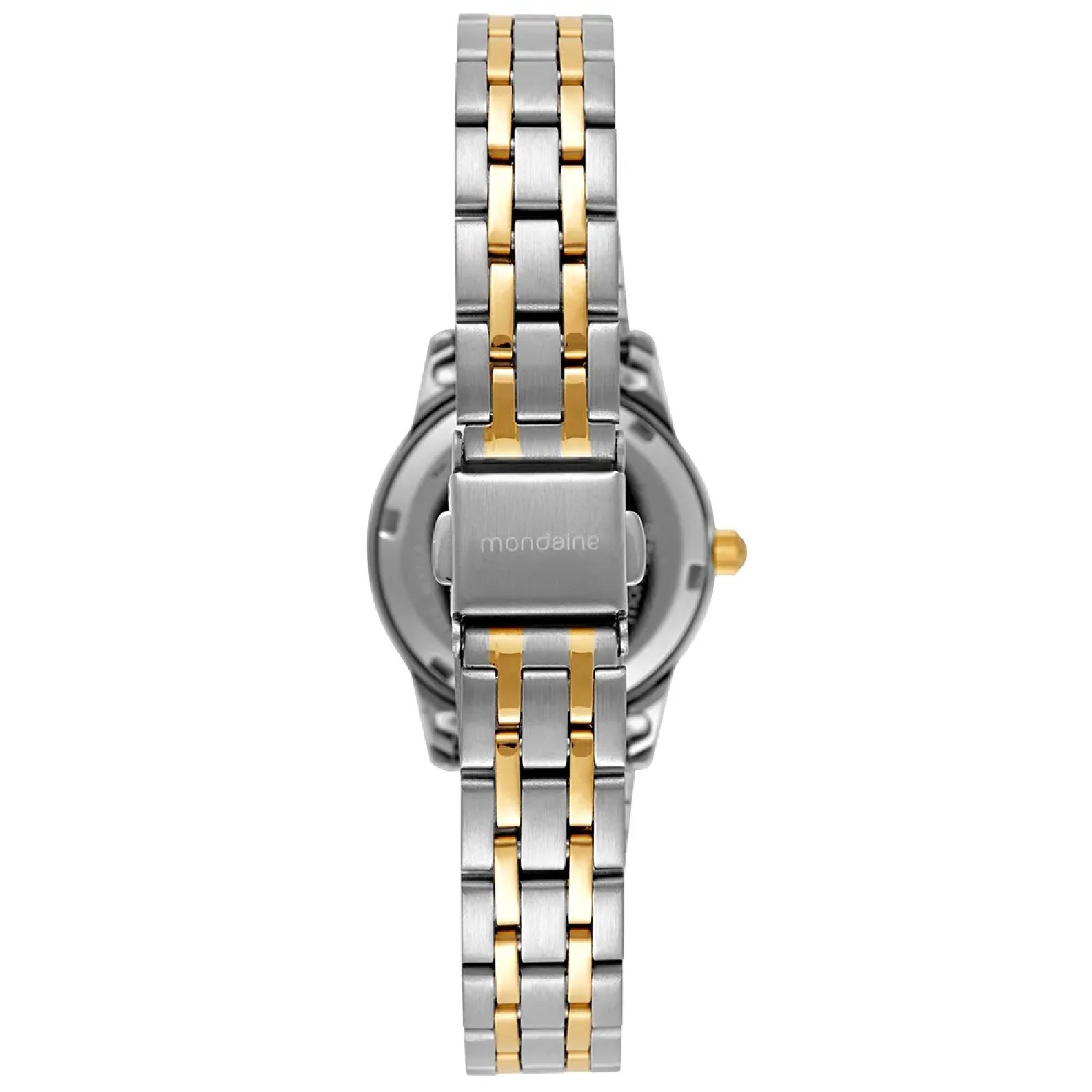 Kit Relógio Mondaine Bicolor com Colar e Brincos 99913LPMKBE3K1 Prata/Dourado 2