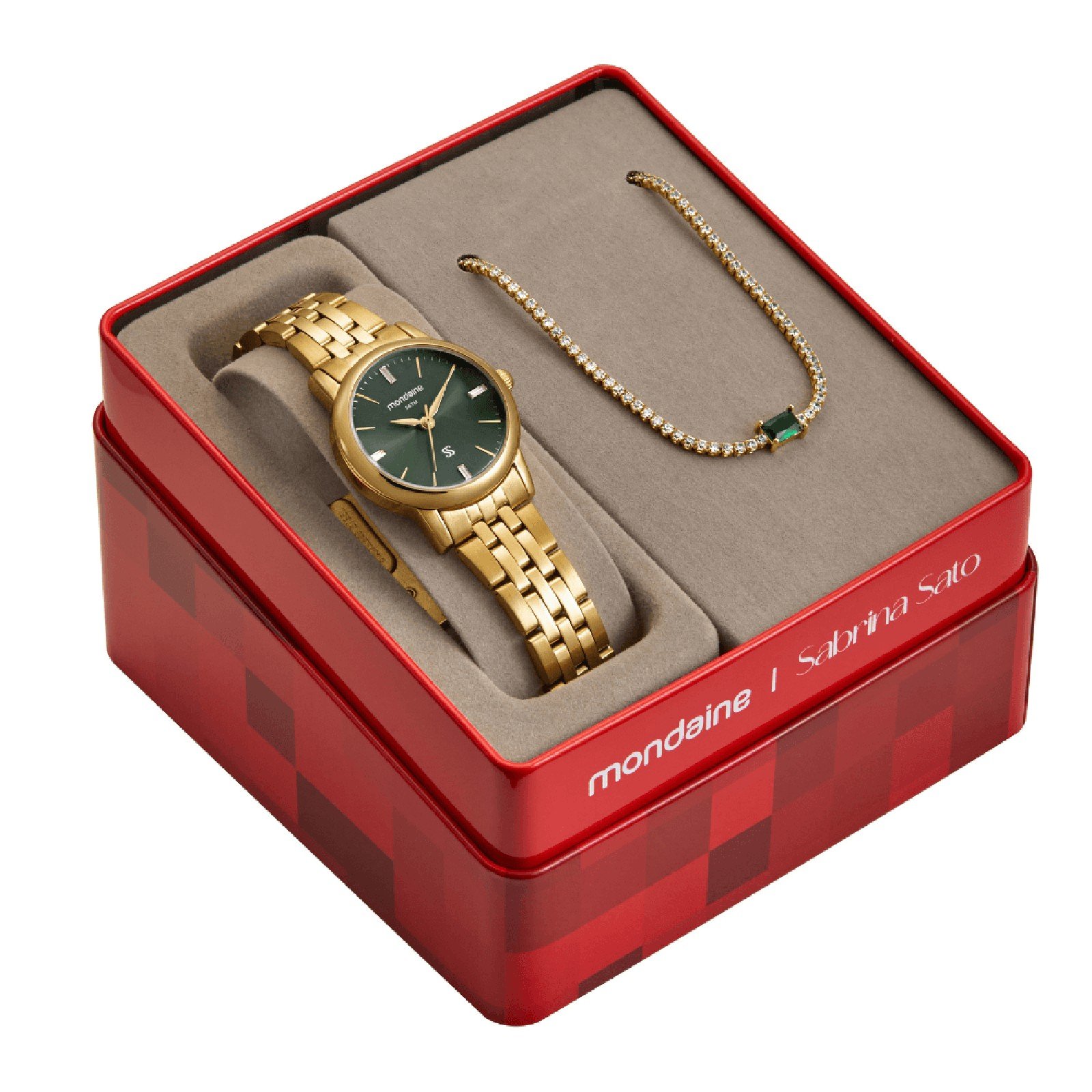 Kit Relógio Mondaine com Pulseira 33054LPMKDE1K1 Sabrina Sato Dourado 5