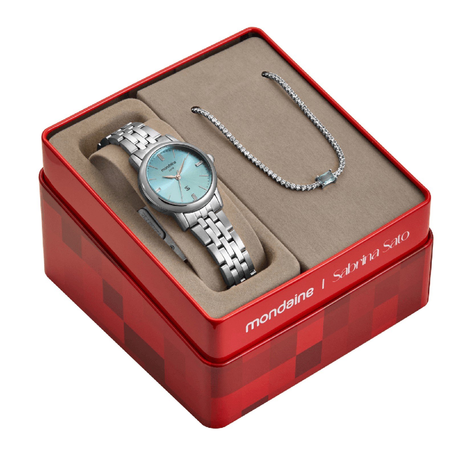 Kit Relógio Mondaine com Pulseira 33054L0MKNE2K1 Sabrina Sato Prata 6