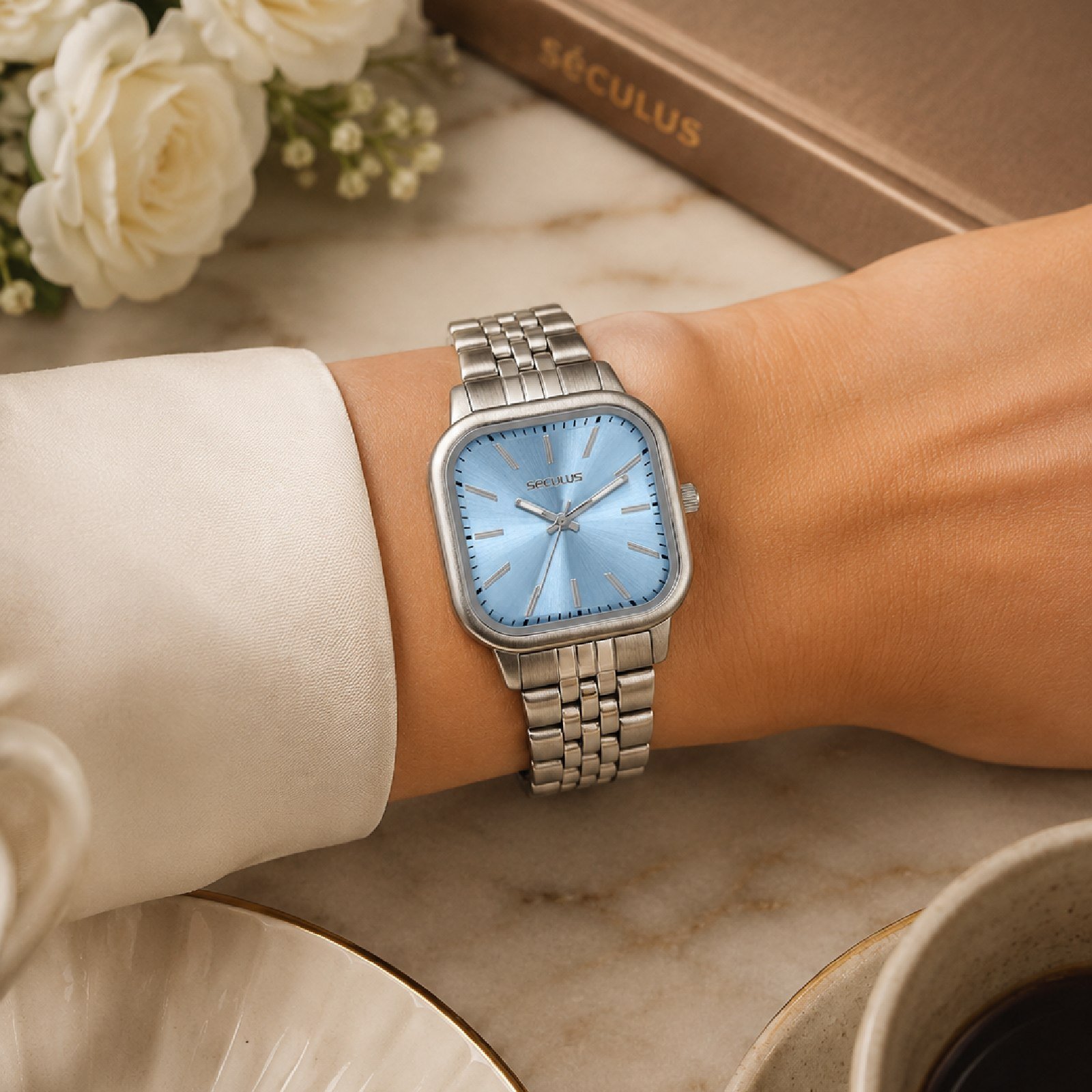 Relógio Seculus 44284L0SVNS3 Feminino 34mm Aço Inox Prata 2