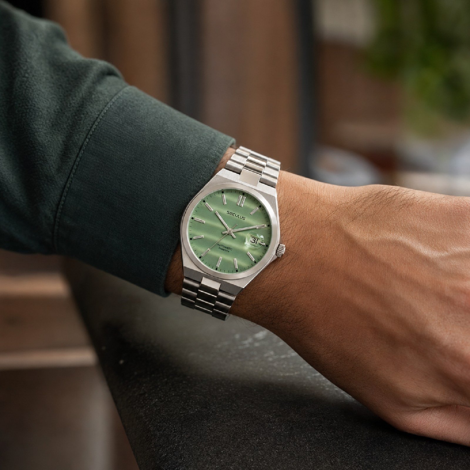 Relógio Seculus Automático 77313G0SVNA5 Verde Pistache Prata 2