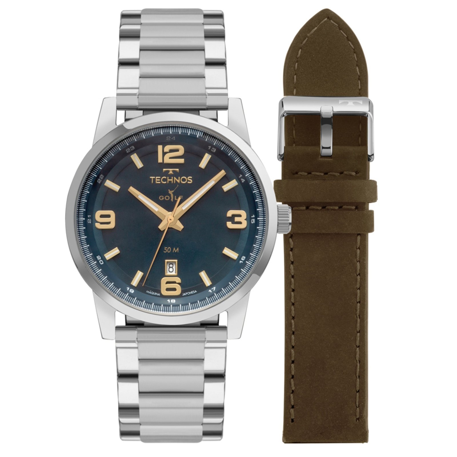Relógio Technos Masculino Golf 2117LFZ/T1A 42mm Aço Inox