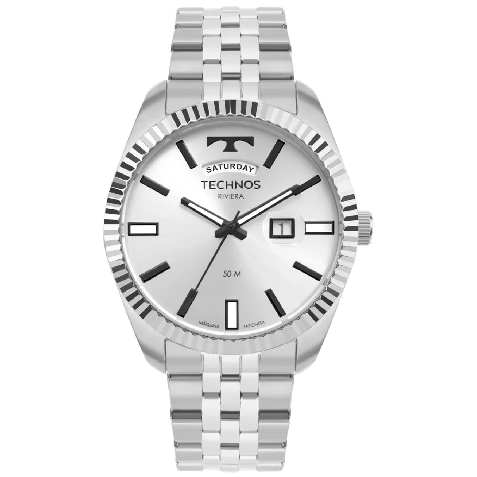 Relógio Technos Masculino Riviera 2350AI/1K 43mm Aço Inox