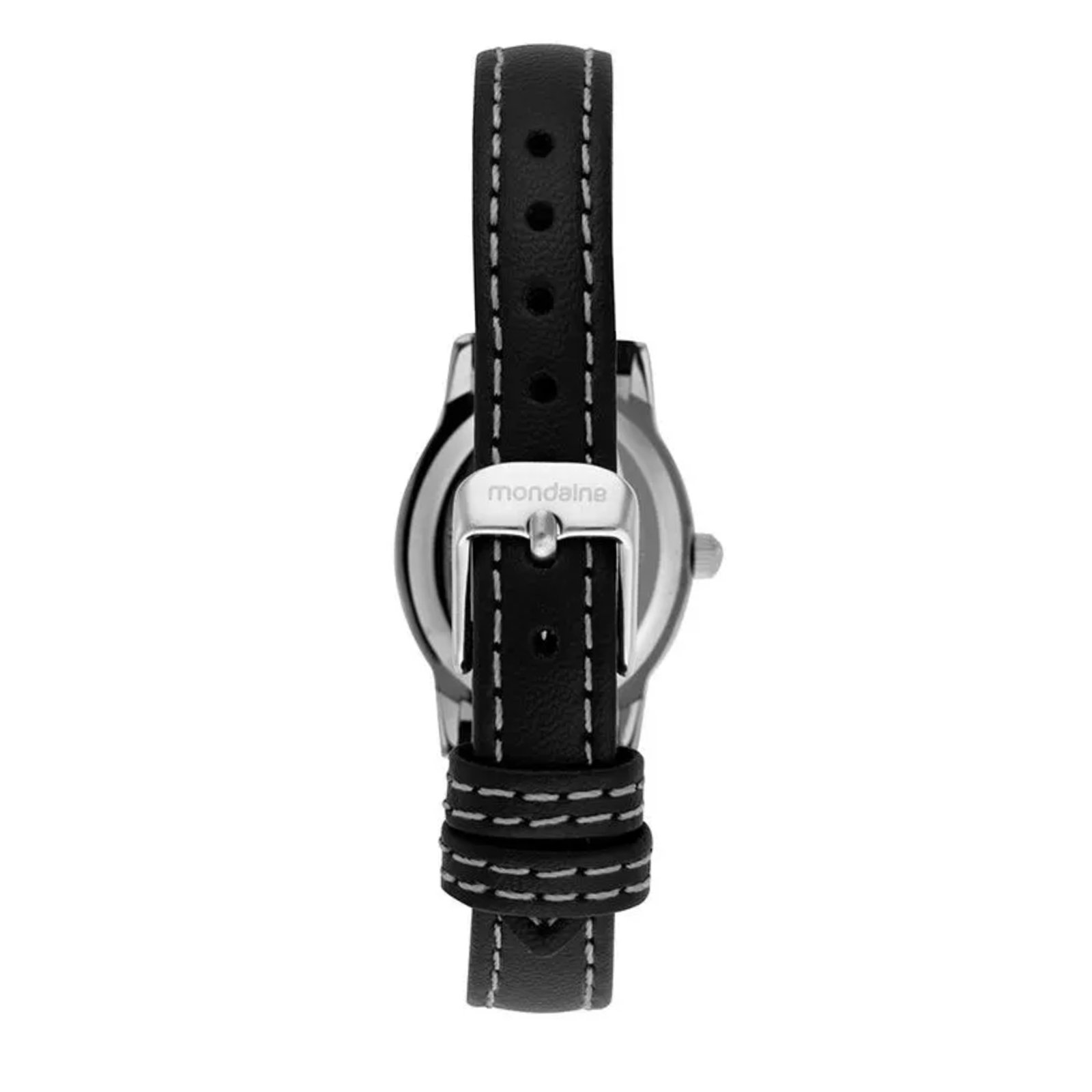 Relógio Mondaine Oval Cristais 32996L0MVNH2 23mm Couro Prata 4