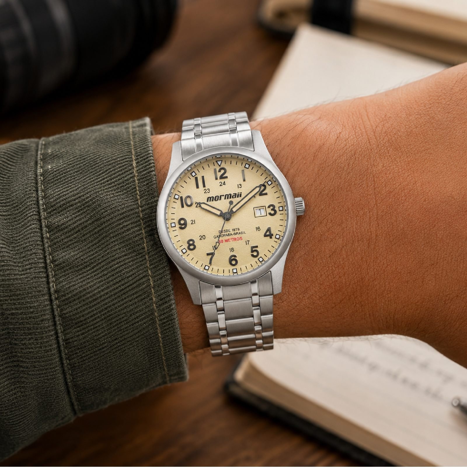 Relógio Mormaii Masculino Steel Basic MO2115BT/1X 39mm Prata 2