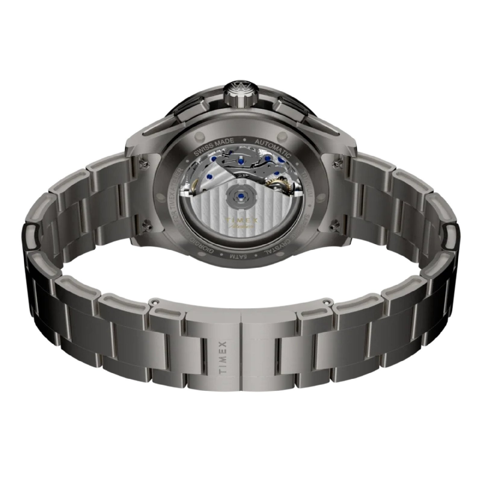 Relógio Timex Atelier Cronógrafo Automatico M1a Ti TW6A02700 42mm Prata 6