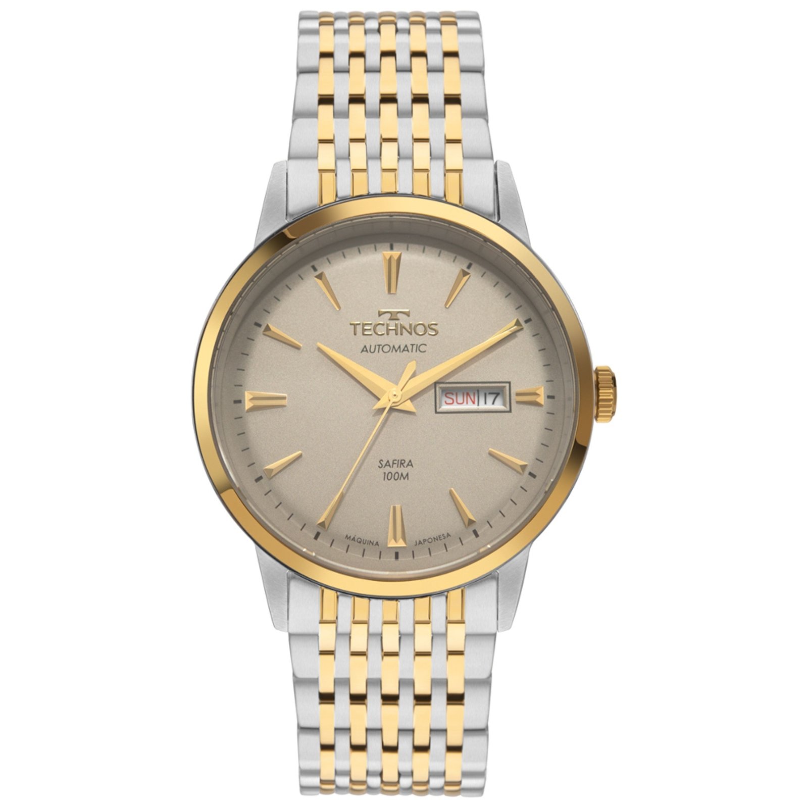 Relógio Technos Automático Dress 8205PS-1C Bicolor Masculino 42mm