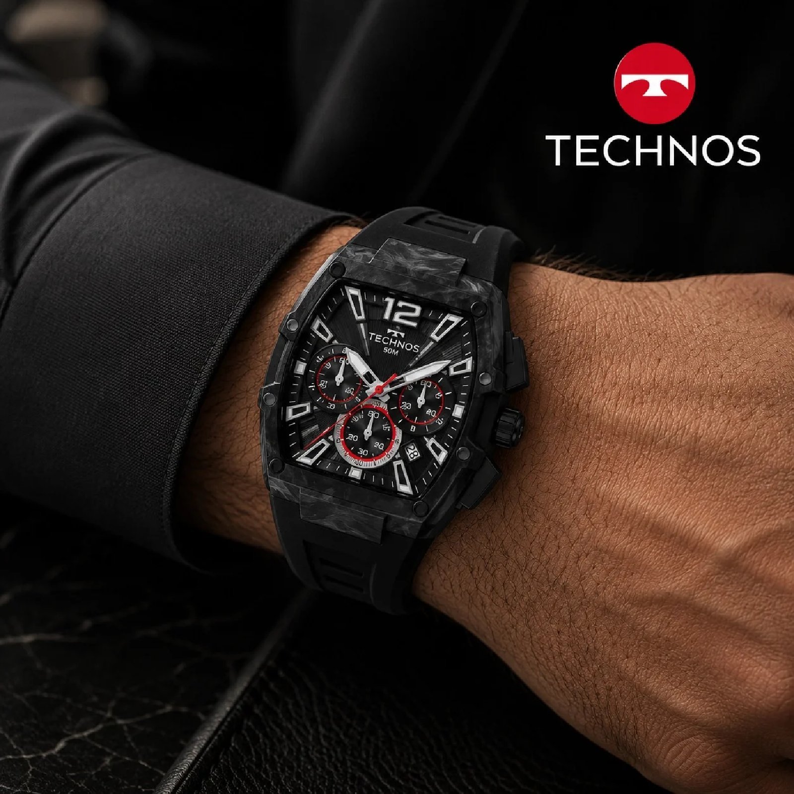 Relógio Technos TS Carbon Fibra De Carbono JS25BDQ/2P 43mm Preto 2