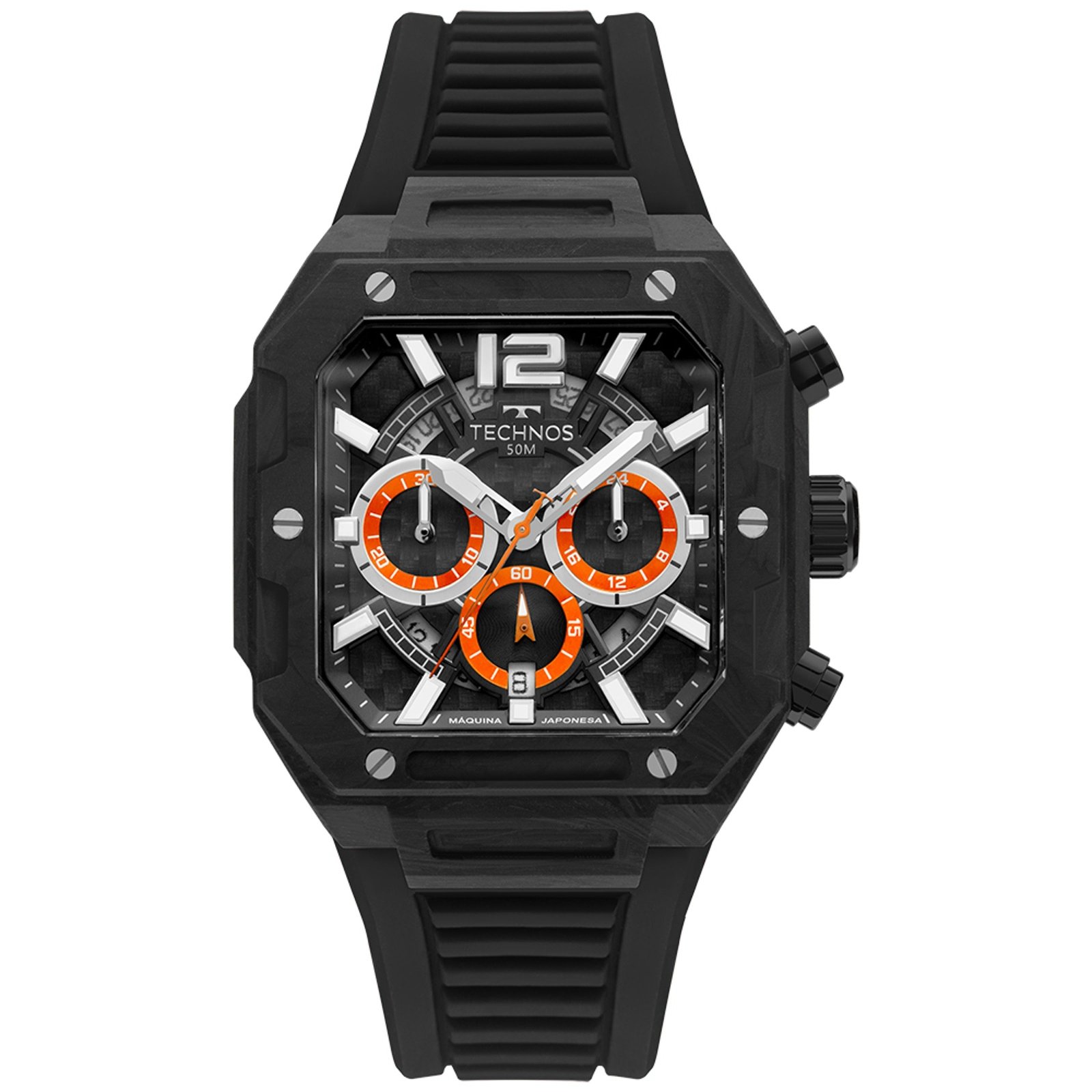 Relógio Technos TS Carbon Fibra De Carbono JS25BDR/2P 43mm
